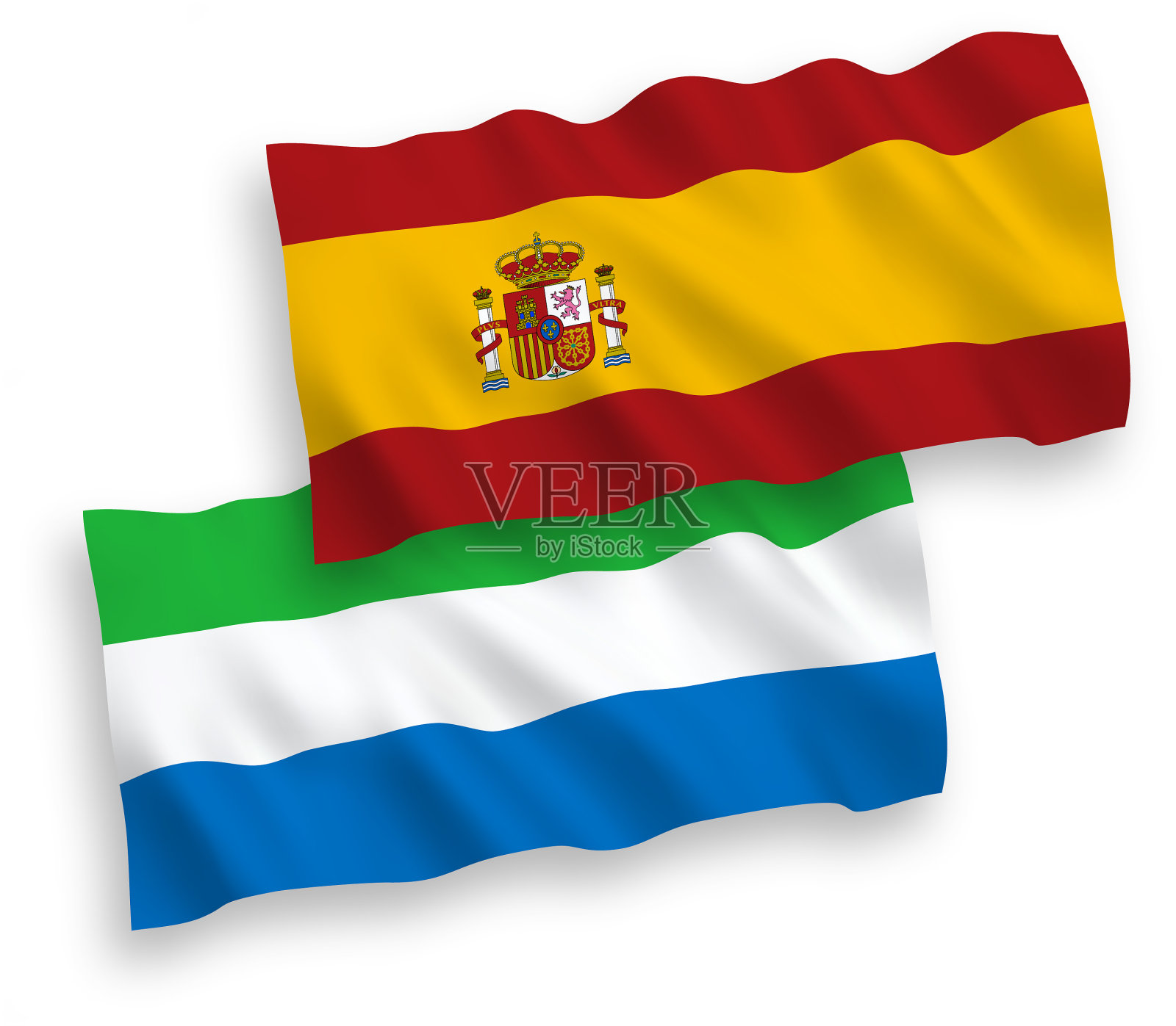 塞拉利昂和西班牙的国旗是白色的设计元素图片