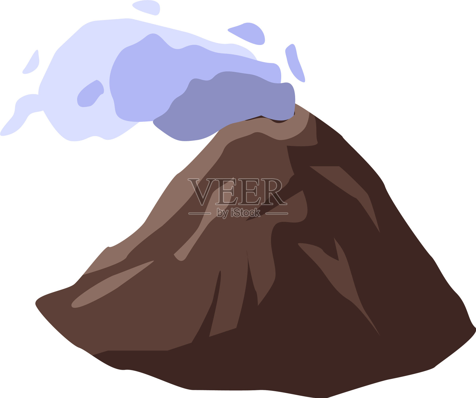 徒步火山图标等距风格插画图片素材