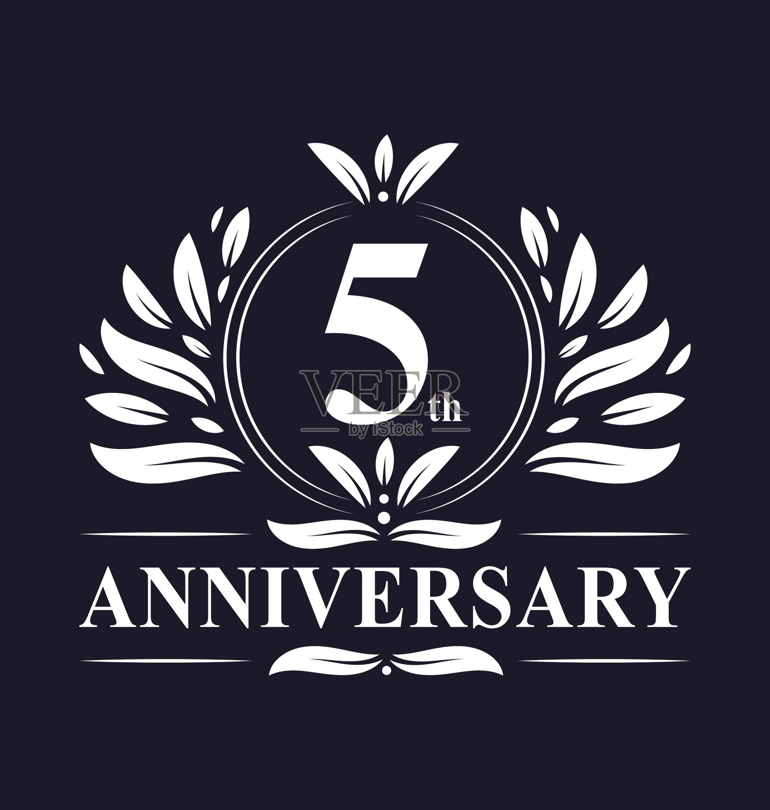 5周年纪念标志5周年纪念插画图片素材