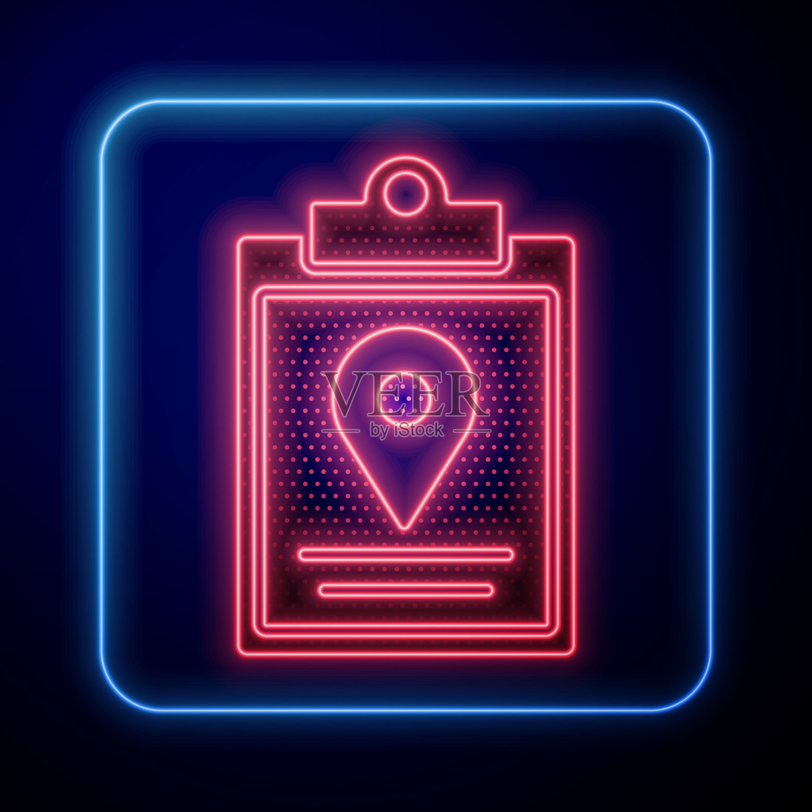 发光的霓虹灯文件跟踪标记系统图标插画图片素材