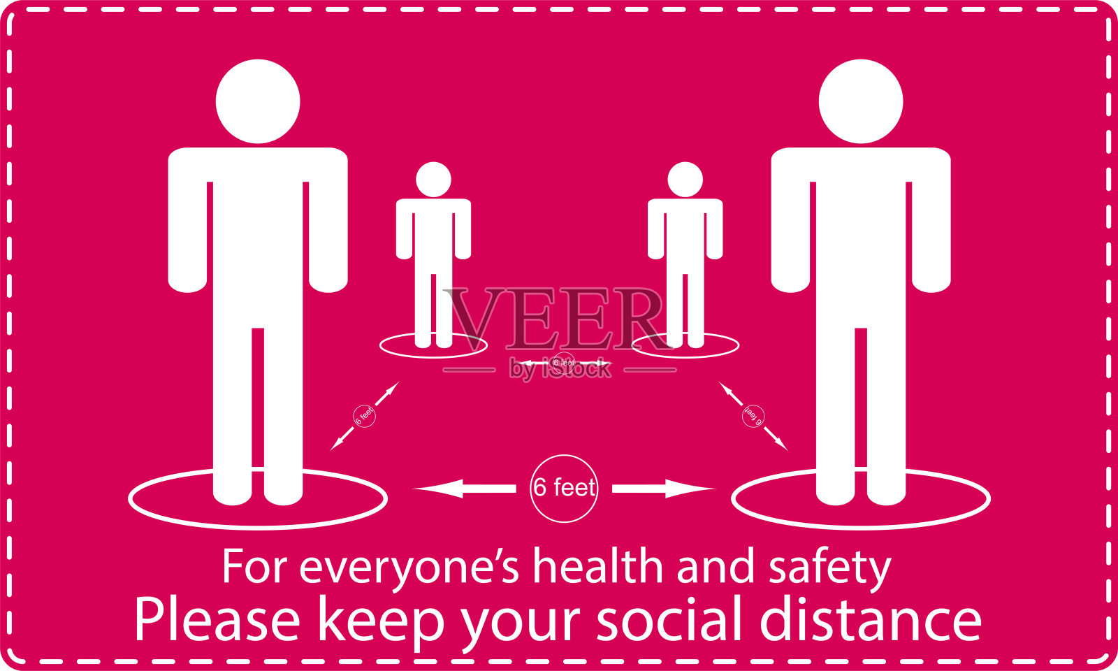 图标人的概念社交距离保持6英尺的其他人，实践到位，以执行社交距离，矢量插图插画图片素材