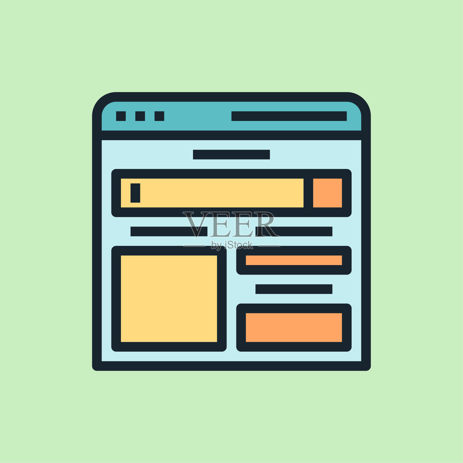 的形式。数字营销概念插画，平面设计线性风格横幅。插画图片素材