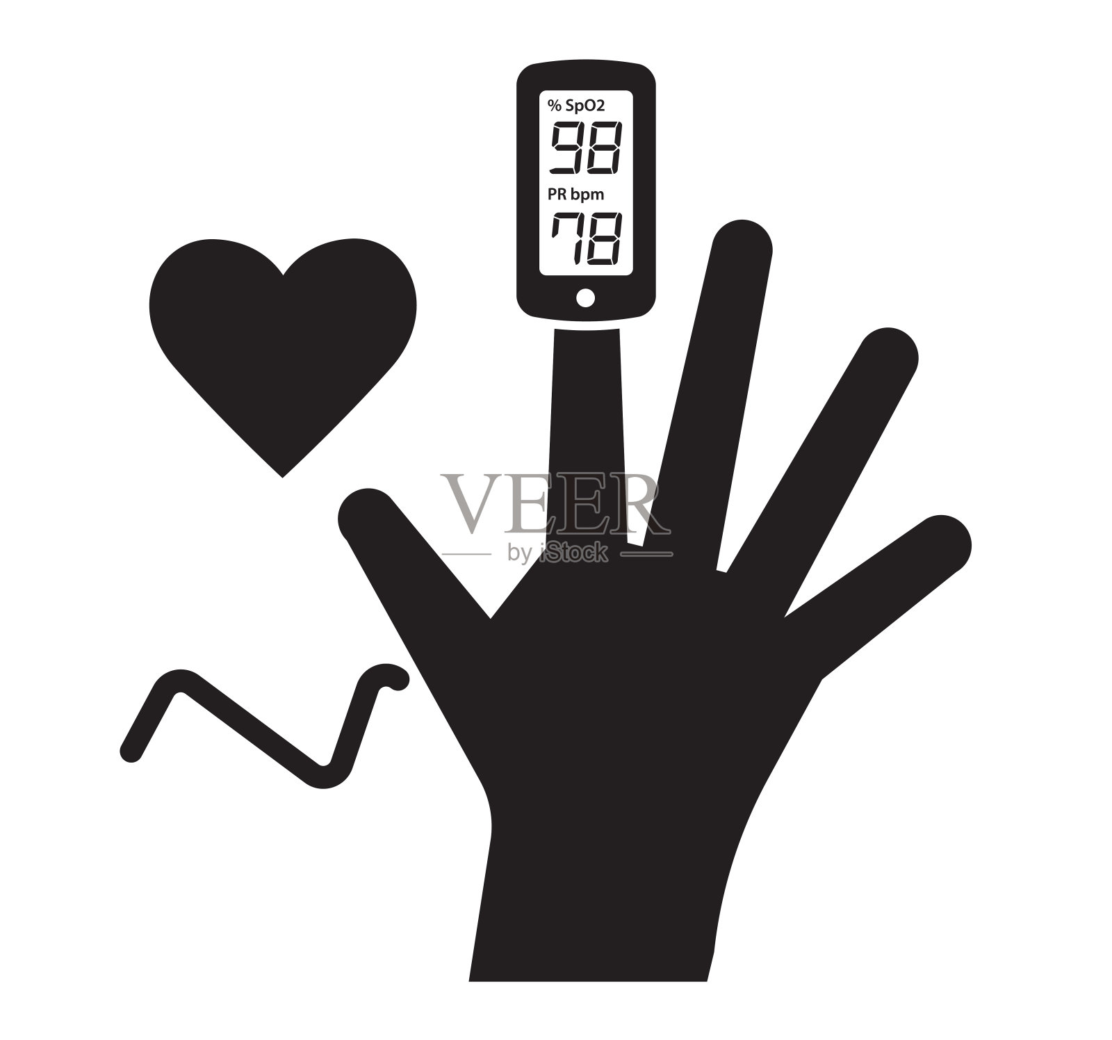 脉搏血氧计-医疗设备-插图插画图片素材