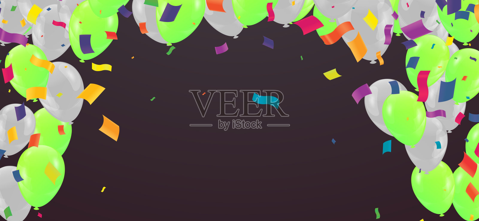 绿色气球的矢量插图插画图片素材