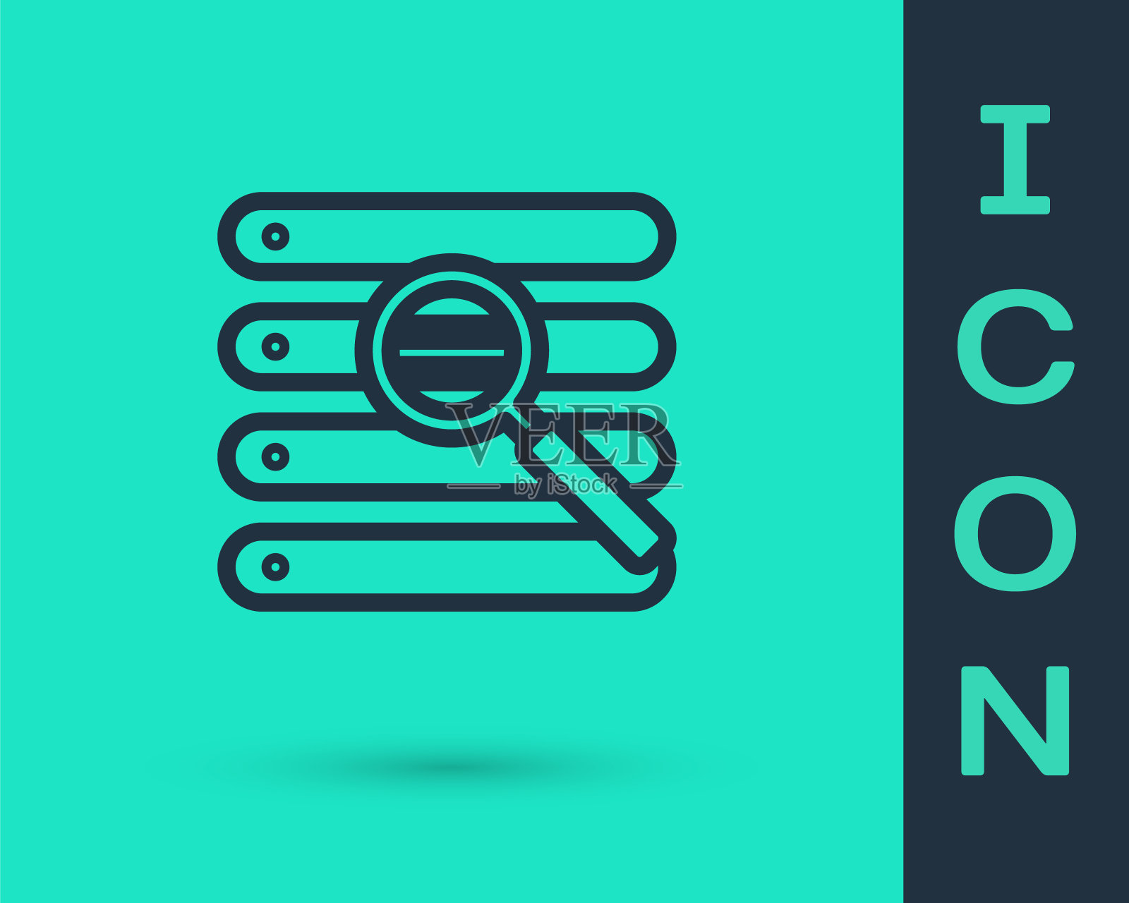 在浏览器窗口中搜索，图标隔离在绿色背景上。矢量图插画图片素材