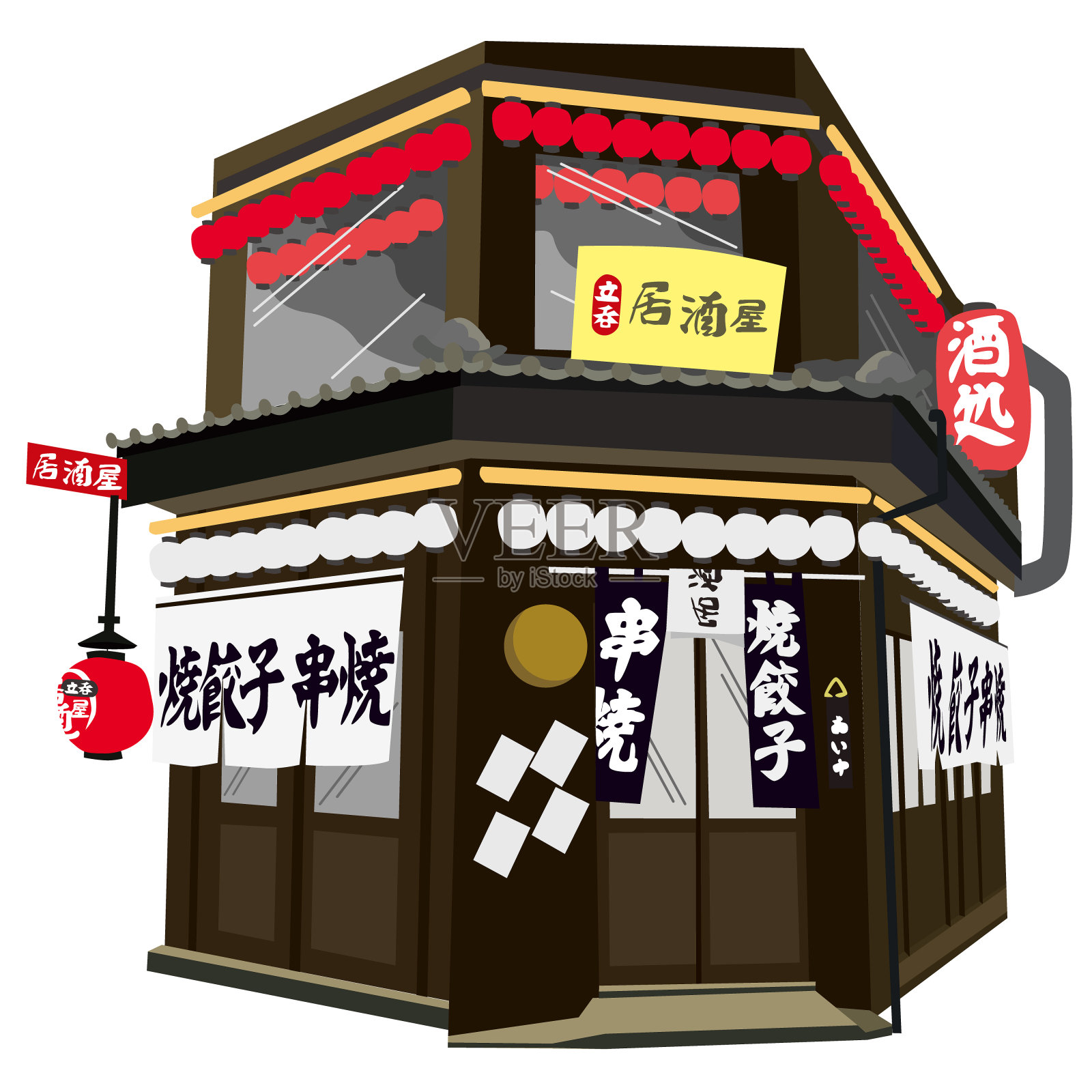 一个酒馆的外部插图插画图片素材