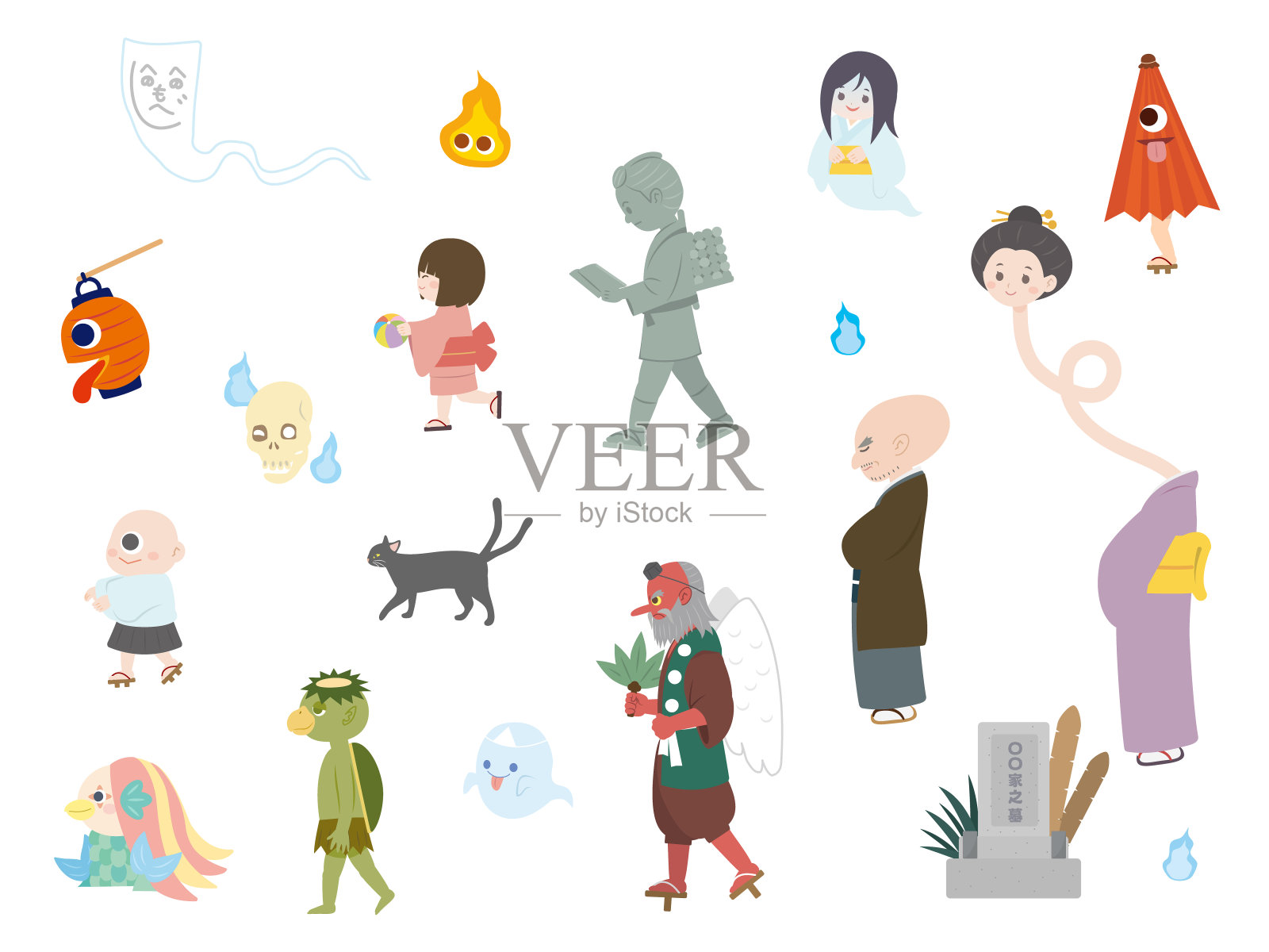 日本Youkai插图插画图片素材