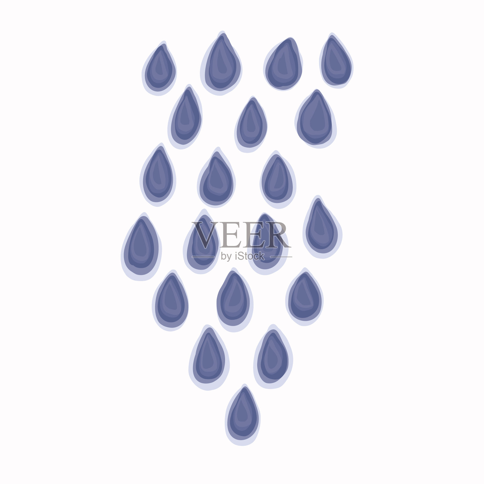 水彩雨滴图案在白色的背景插画图片素材