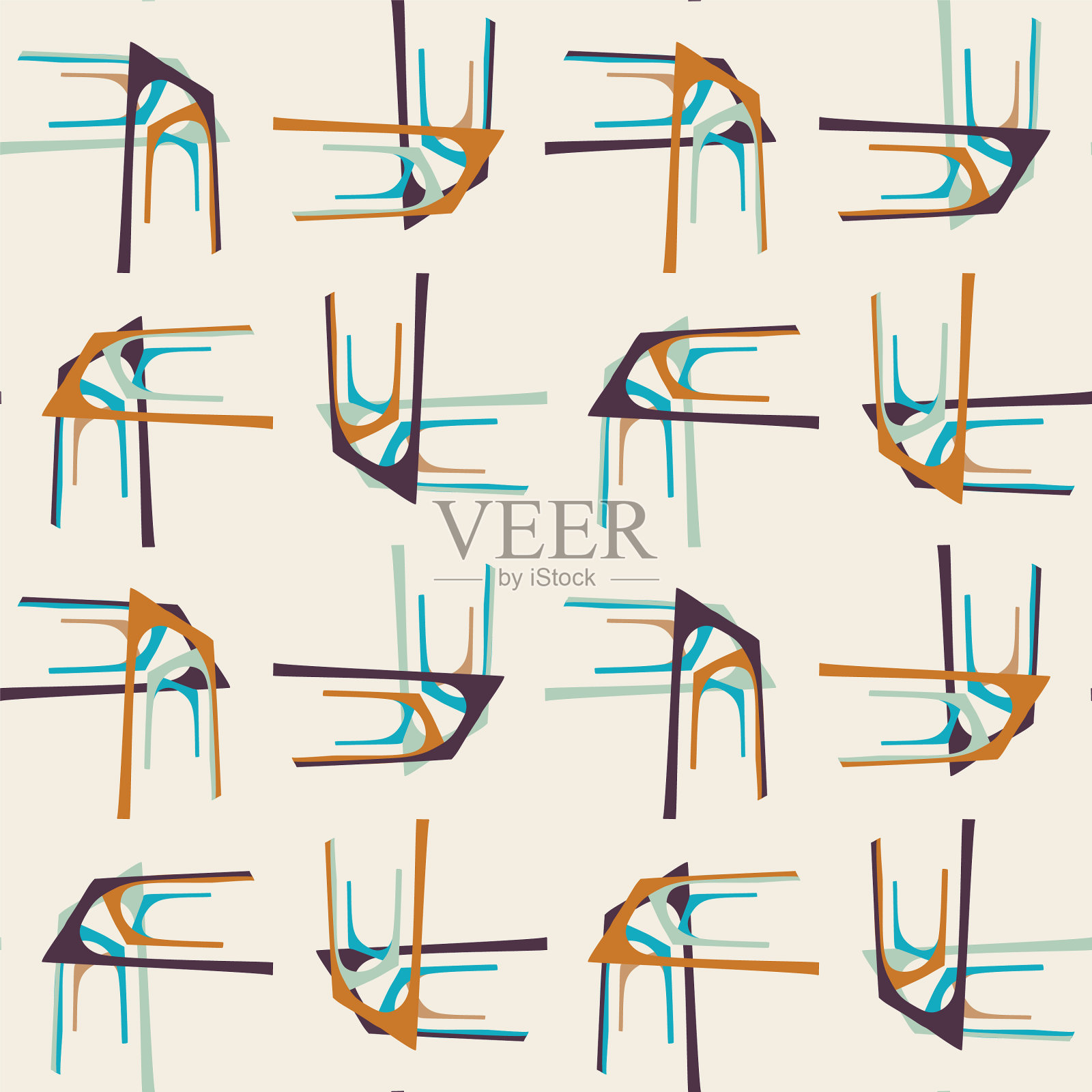 中世纪现代复古图案背景插画图片素材