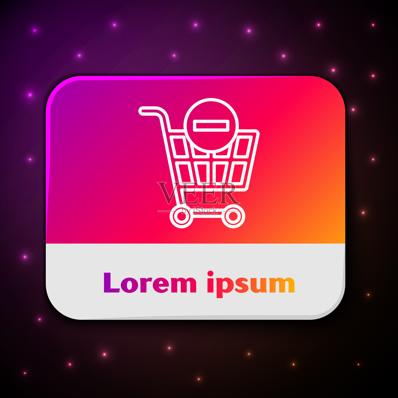 白线移除购物车图标隔离上插画图片素材