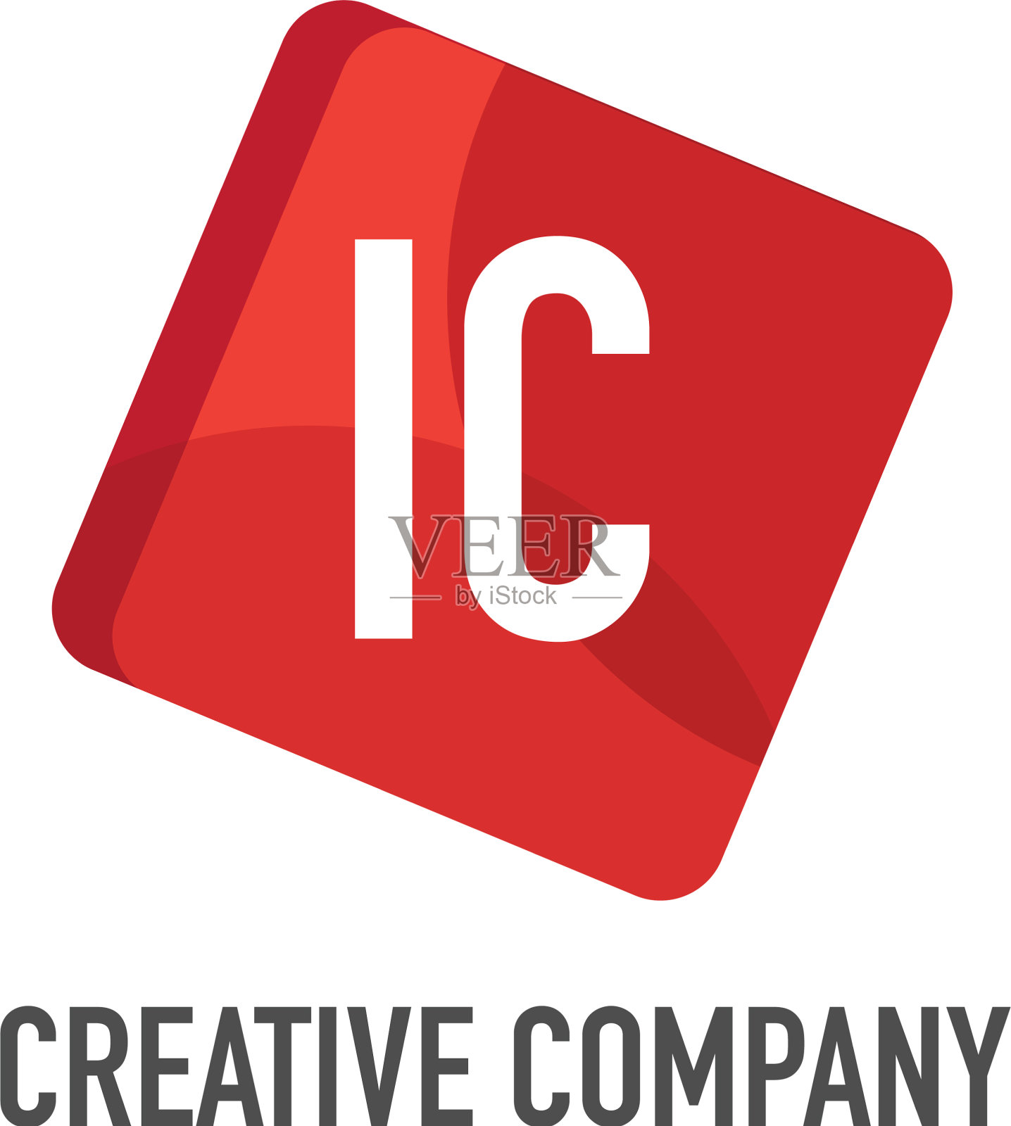 首字母IC标志模板设计插画图片素材