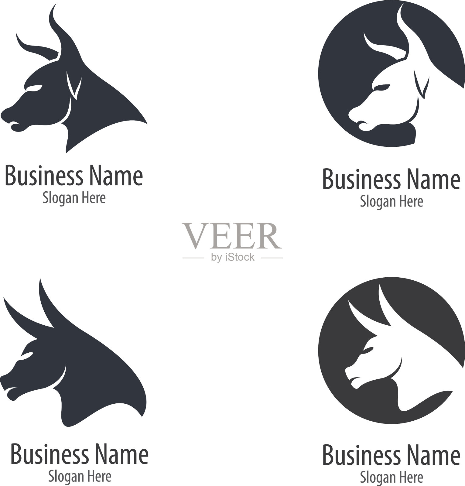 公牛标志模板图标插画图片素材