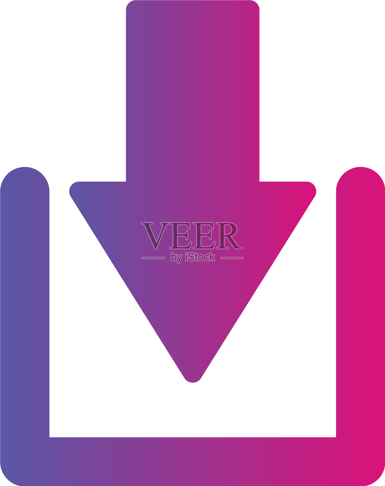 向下箭头图标隔离在背景上图标素材