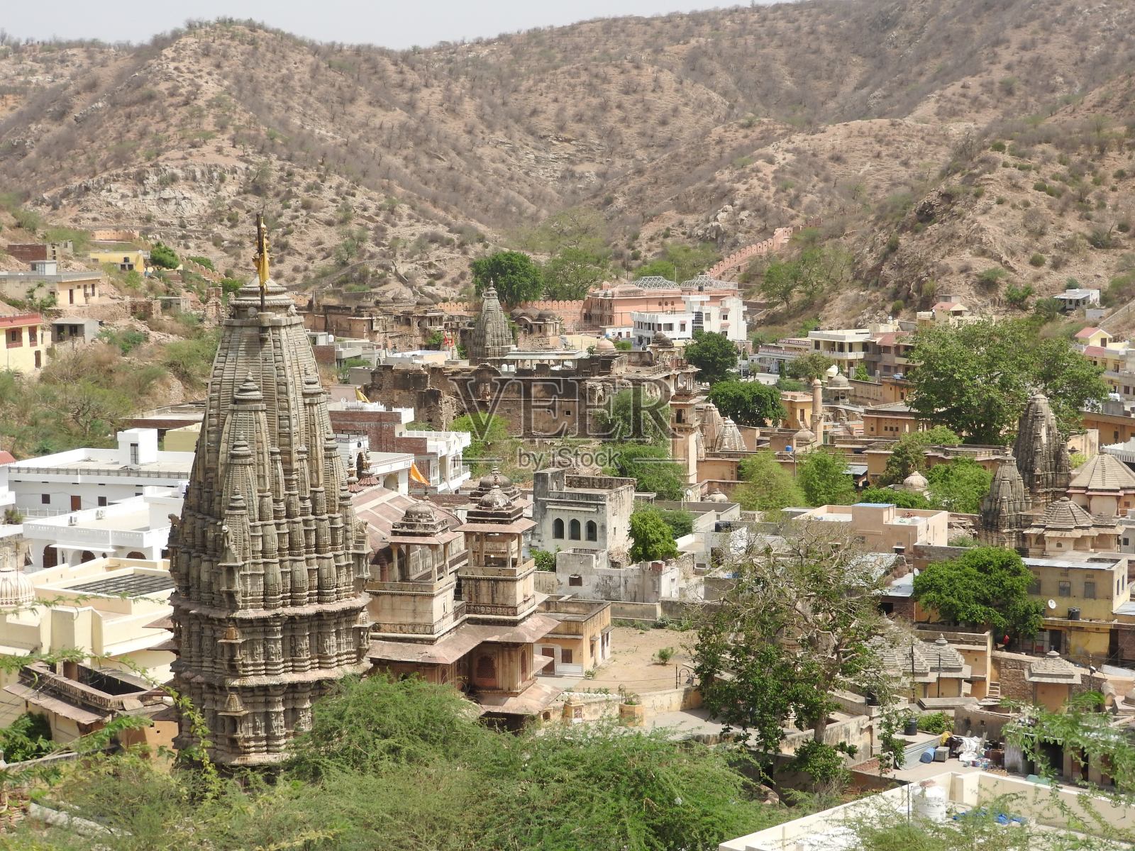 印度斋浦尔市附近美丽的琥珀堡。拉贾斯坦邦照片摄影图片