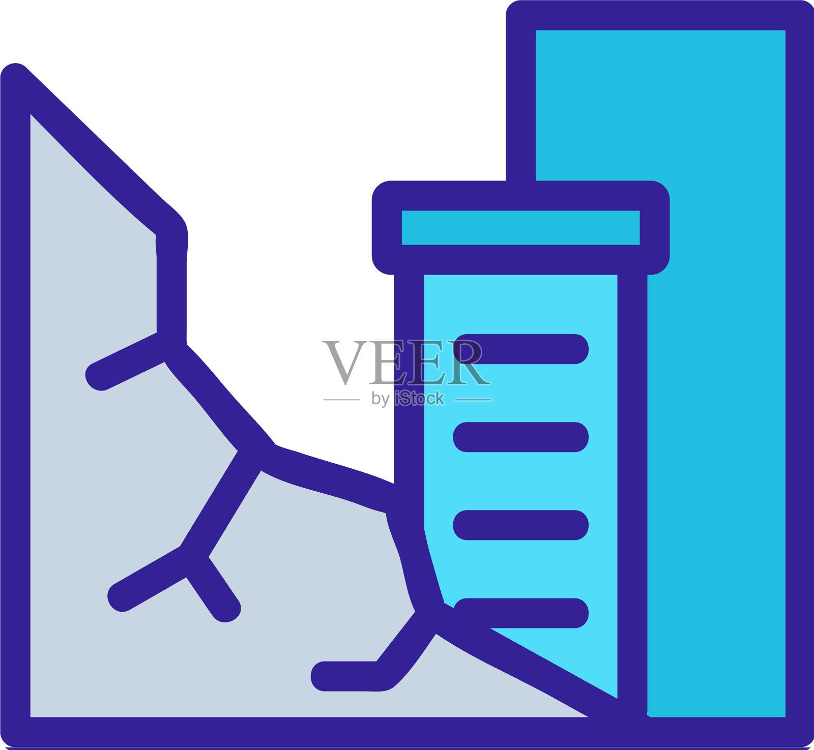 滑坡图标孤立轮廓符号设计元素图片