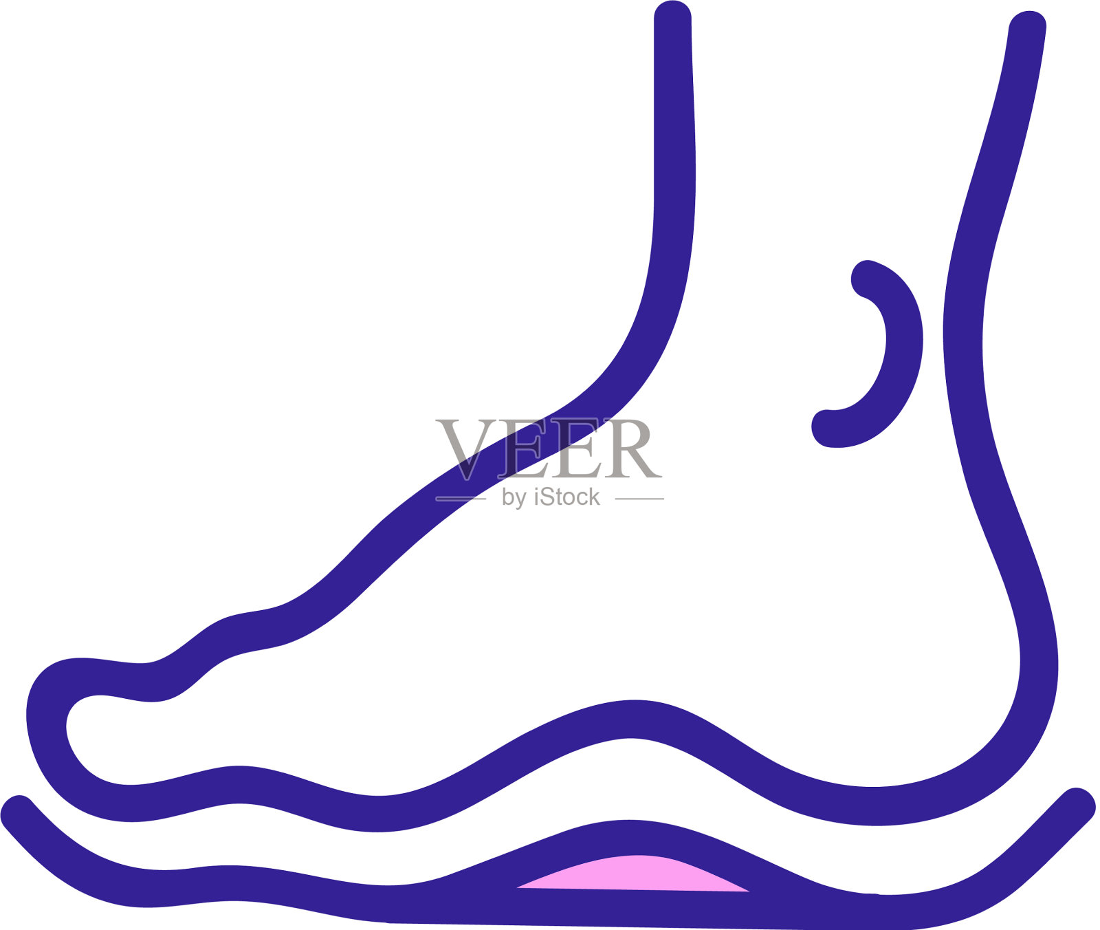 脚是一个平面图标孤立的轮廓设计元素图片
