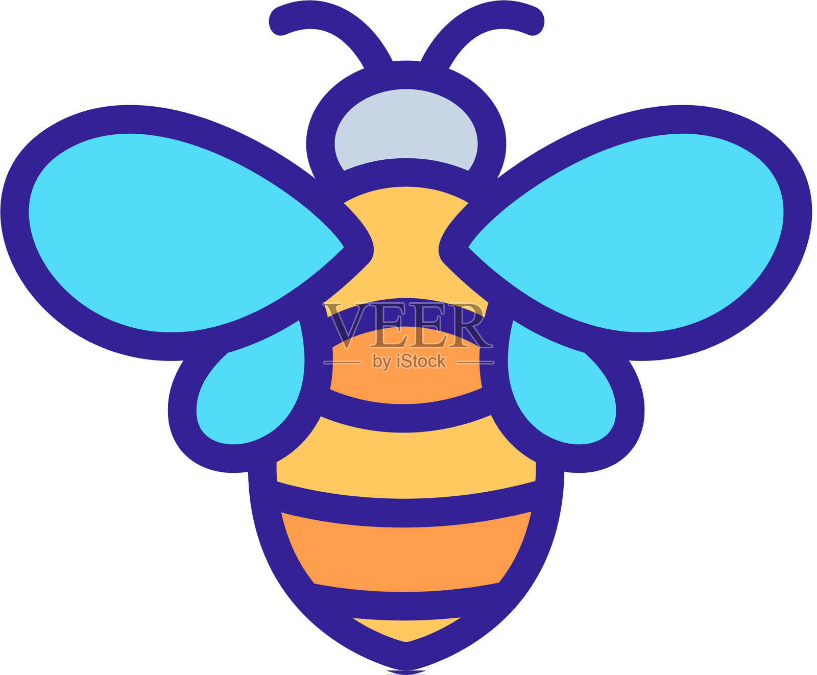 蜜蜂图标孤立轮廓符号设计元素图片