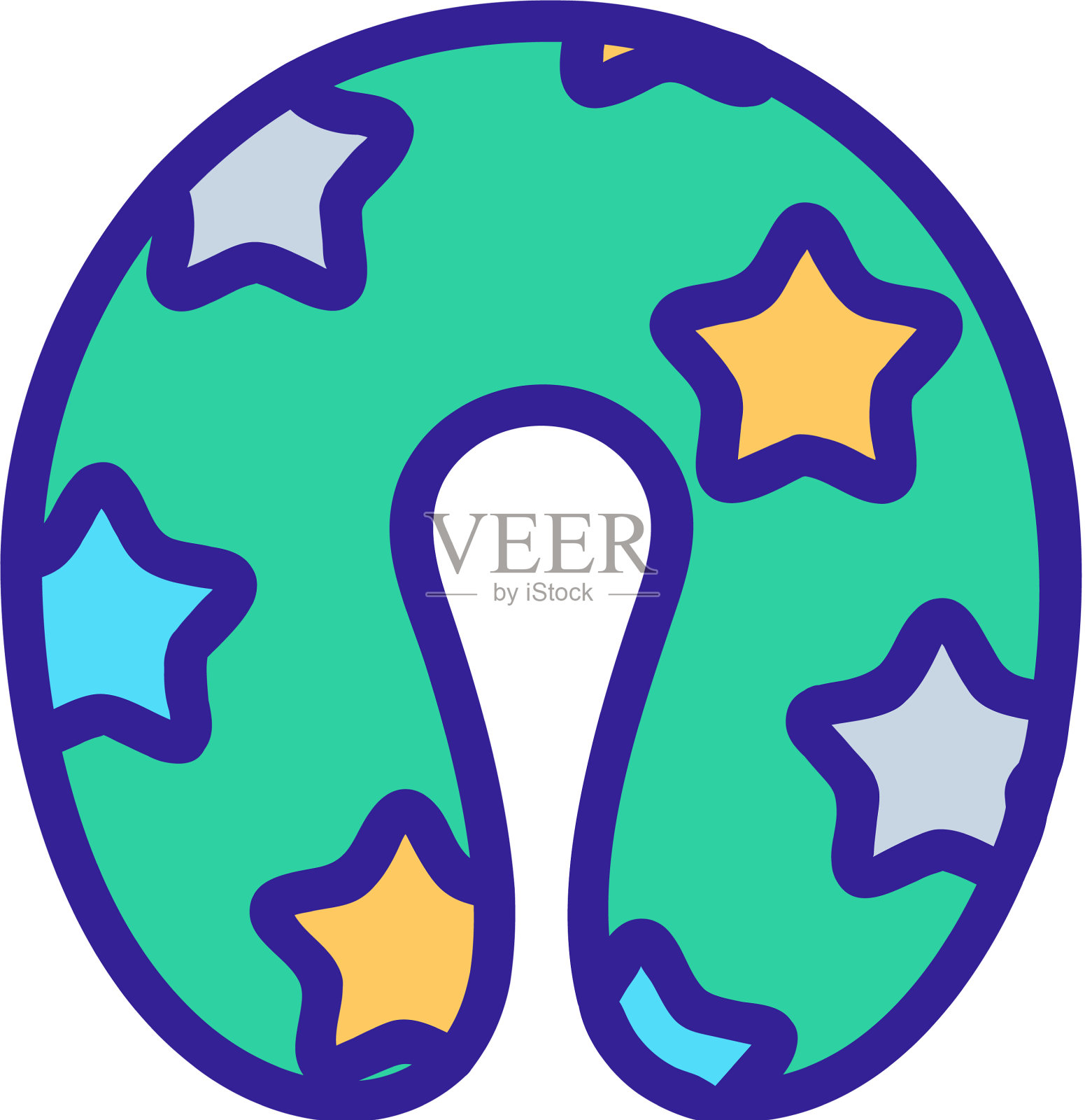 儿童打扮图标孤立轮廓设计元素图片