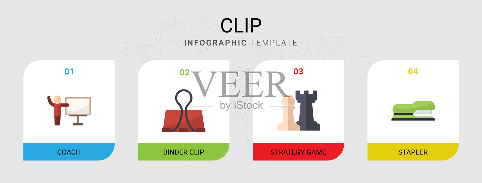 4剪辑平面图标设置孤立的信息图表图标素材