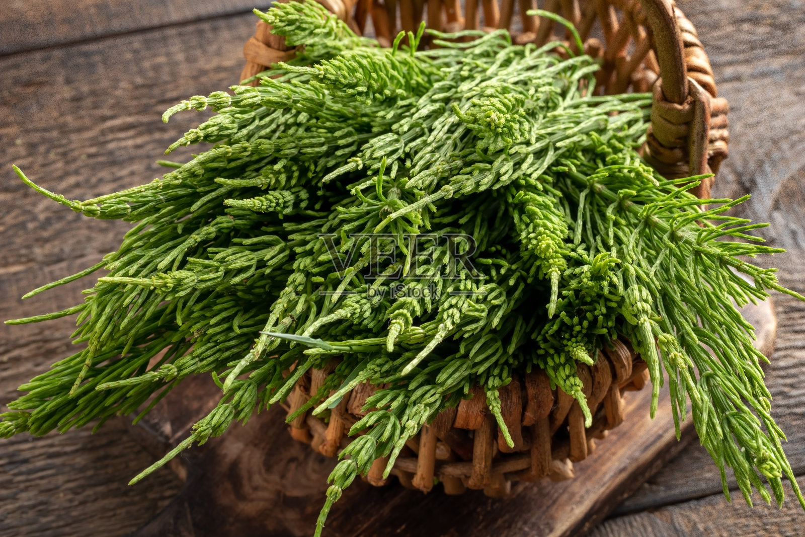 用小篮子夹马尾树枝照片摄影图片