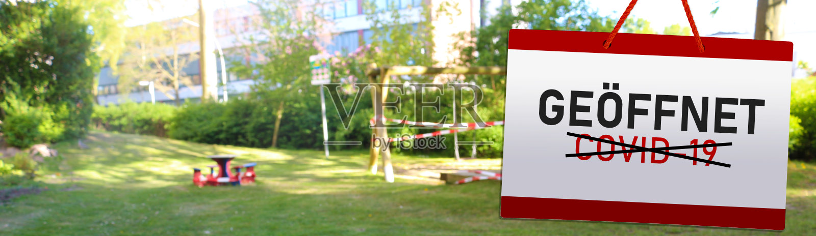 “开放”迹象,电晕照片摄影图片