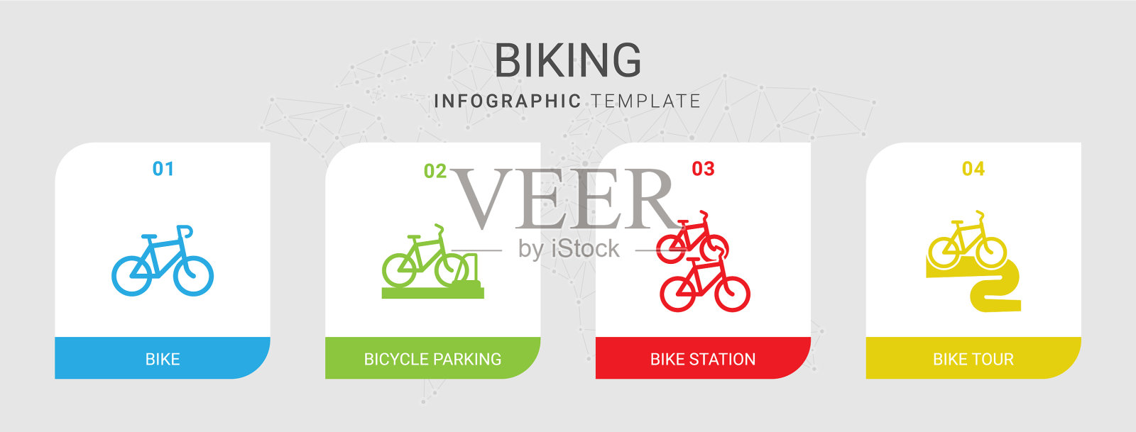 4自行车填充图标设置孤立的信息图表图标素材