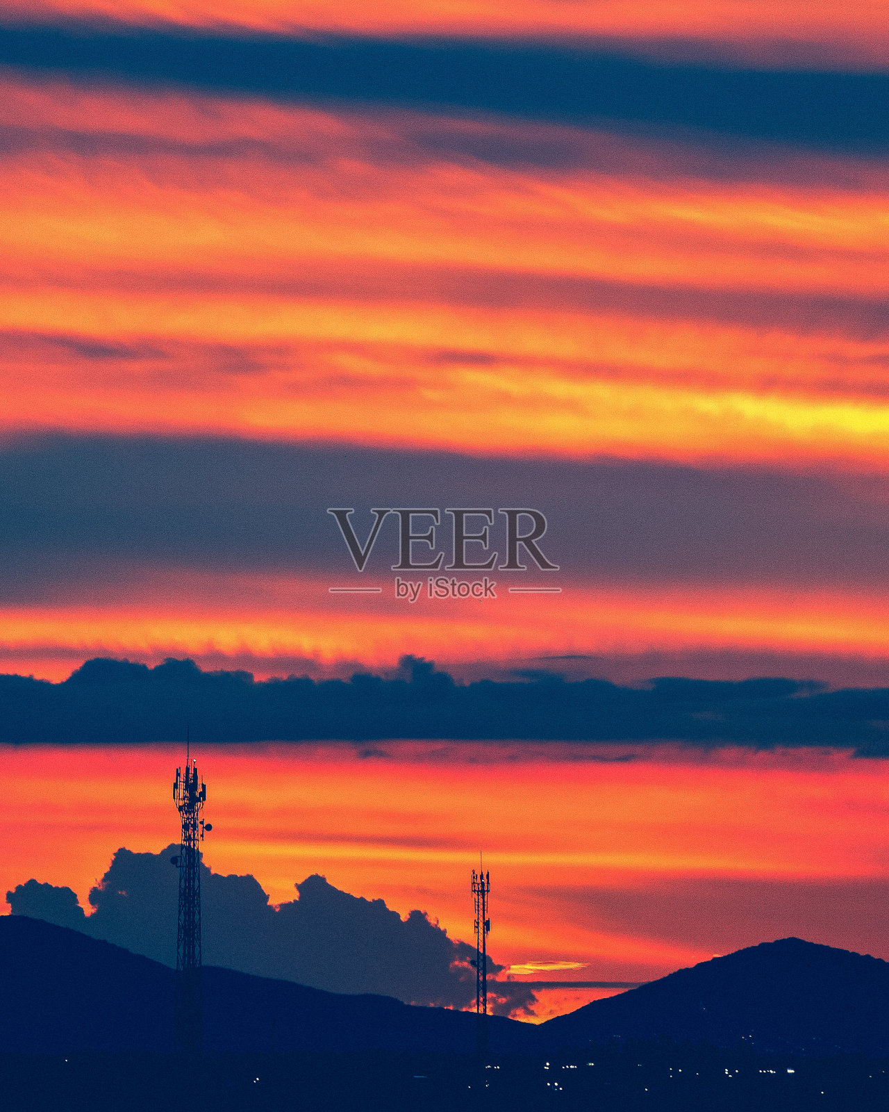 日落在福塔雷萨照片摄影图片