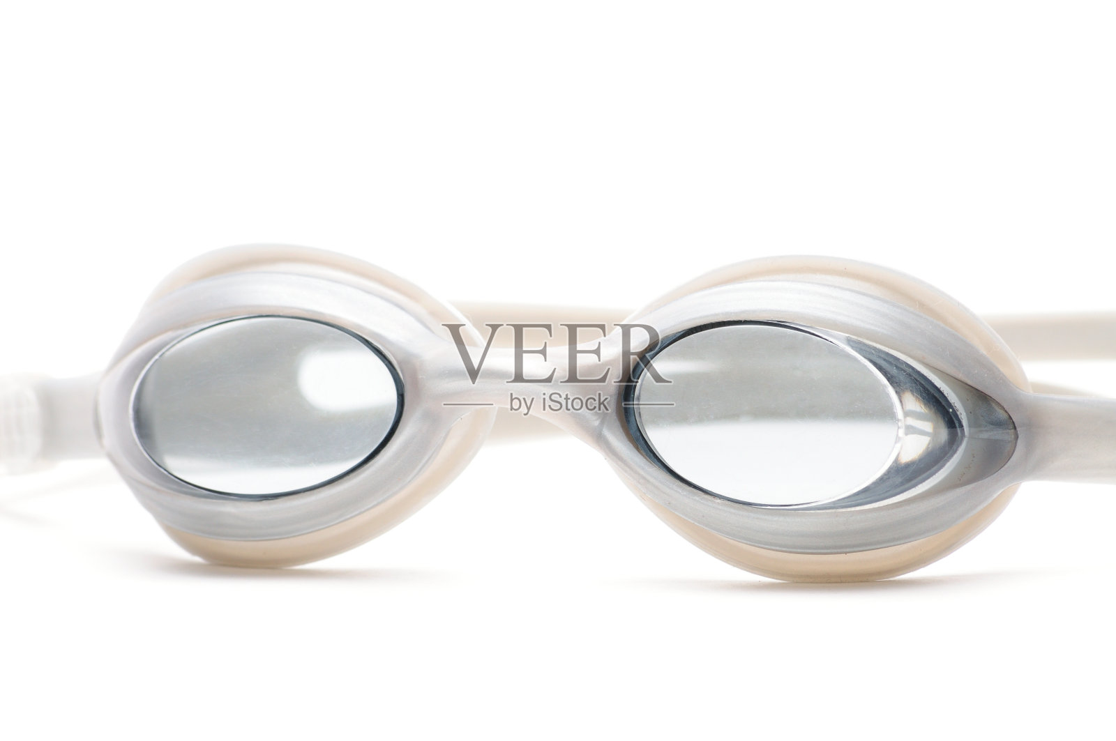 白色背景上的泳镜照片摄影图片