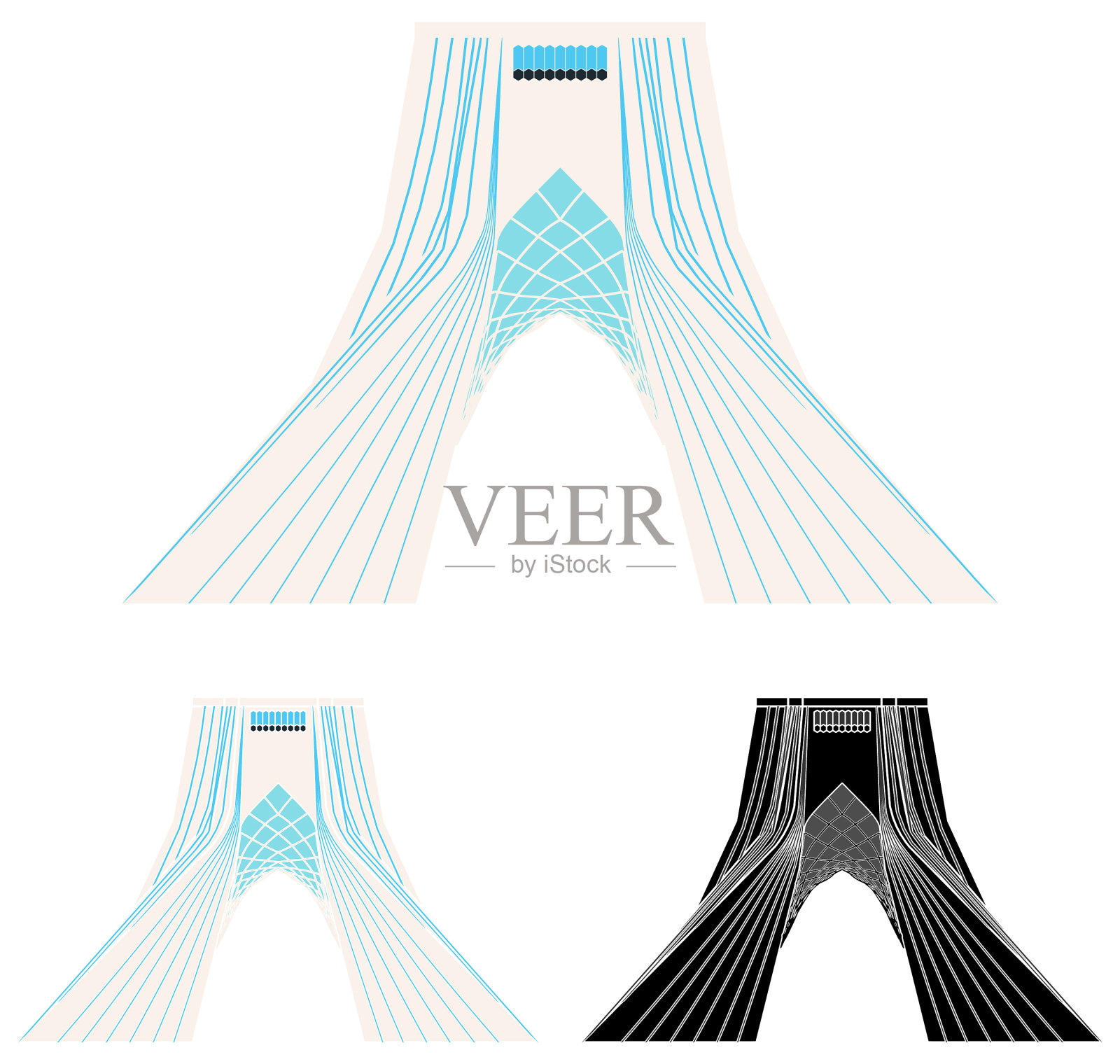 阿扎迪塔的正面视图插画图片素材