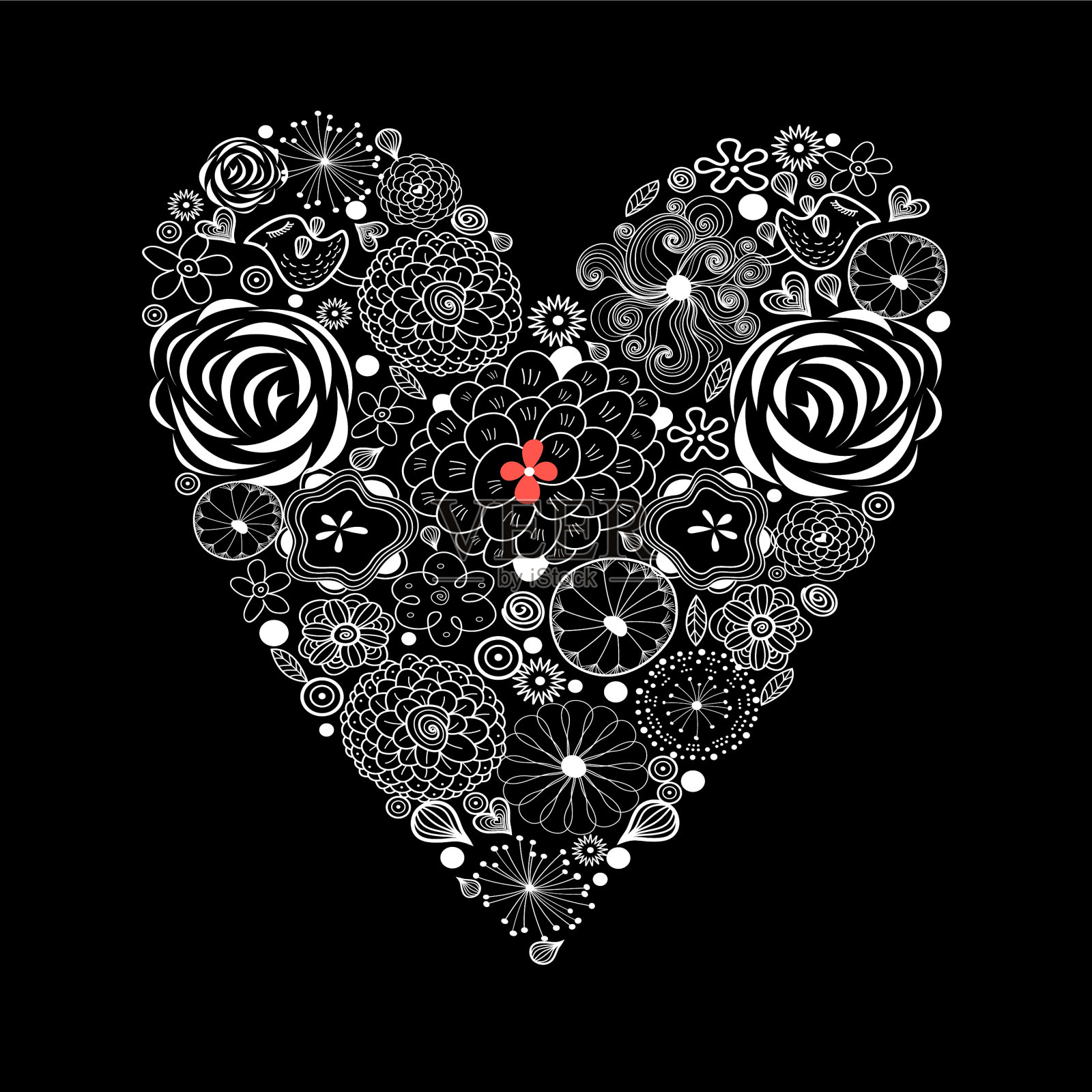 问候可爱的背景用一颗心插画图片素材