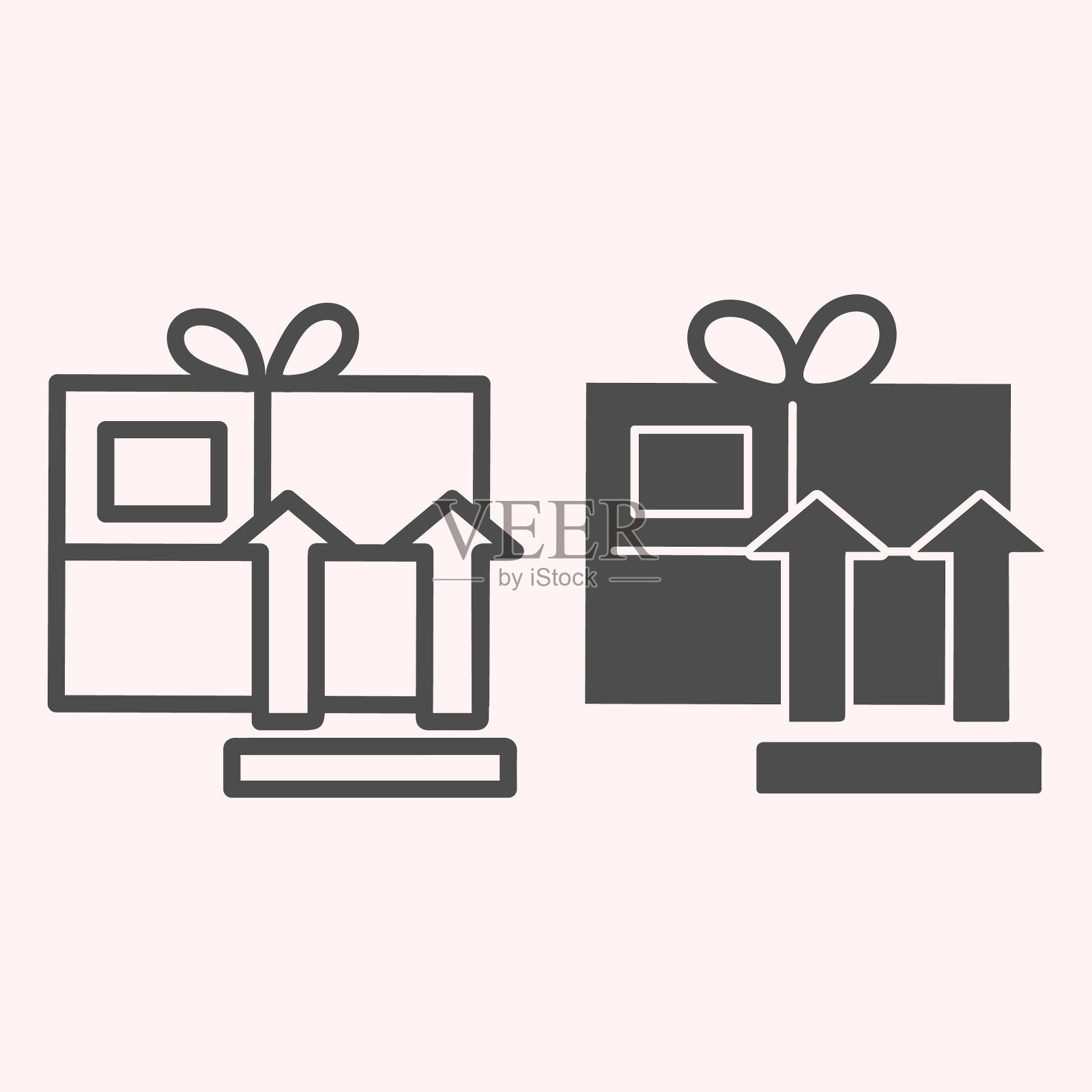 这面向上的签名框行和字形图标插画图片素材