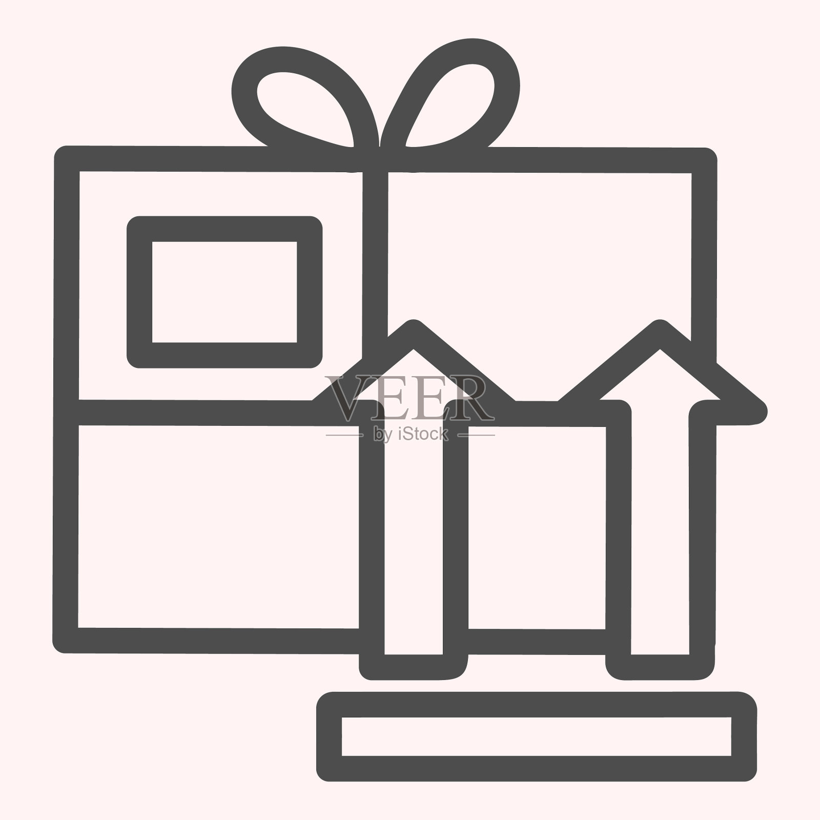 这面向上的标志上箱线图标货物包裹插画图片素材