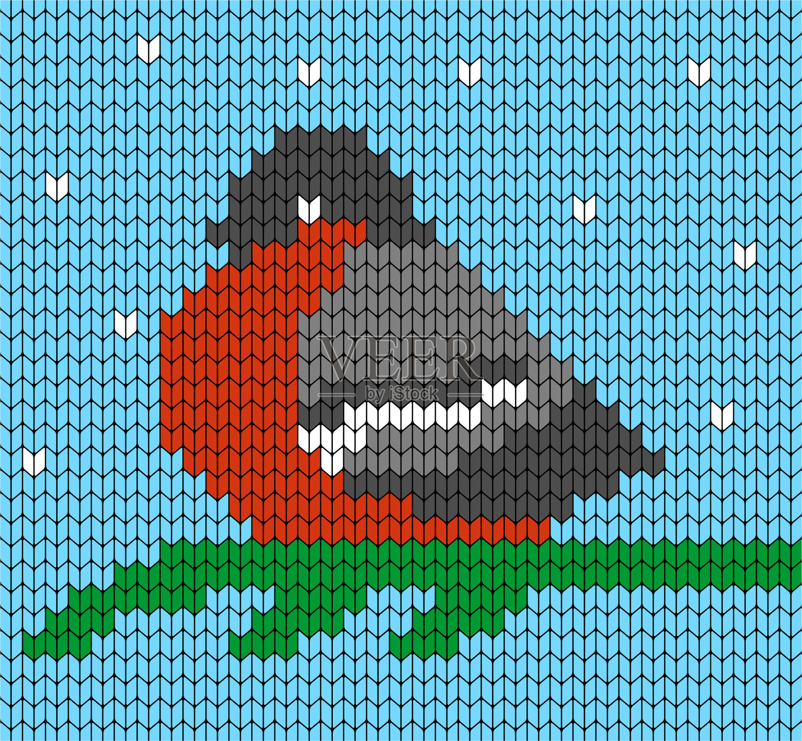 用红腹灰雀编织的图案插画图片素材