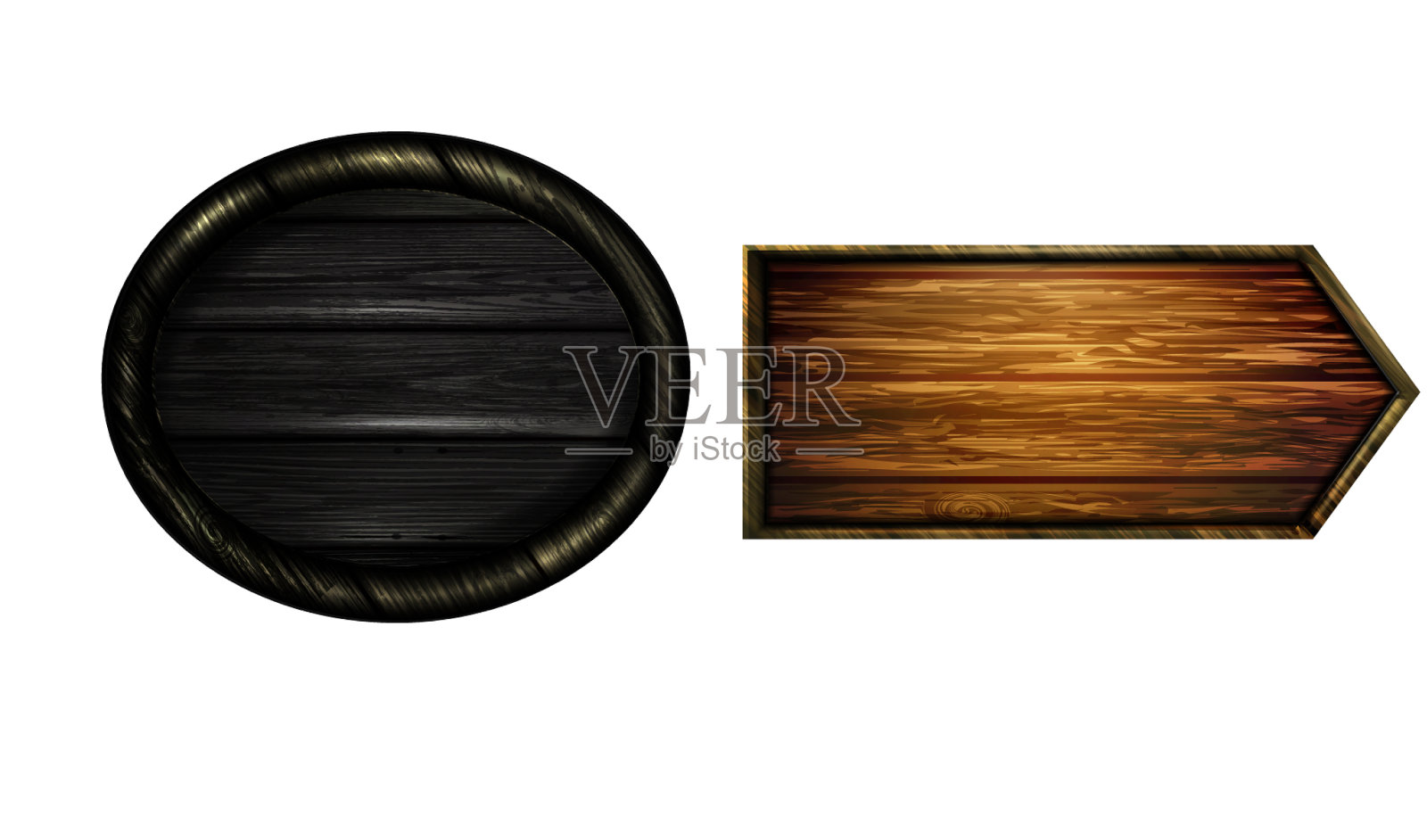 现实的木制招牌插画图片素材