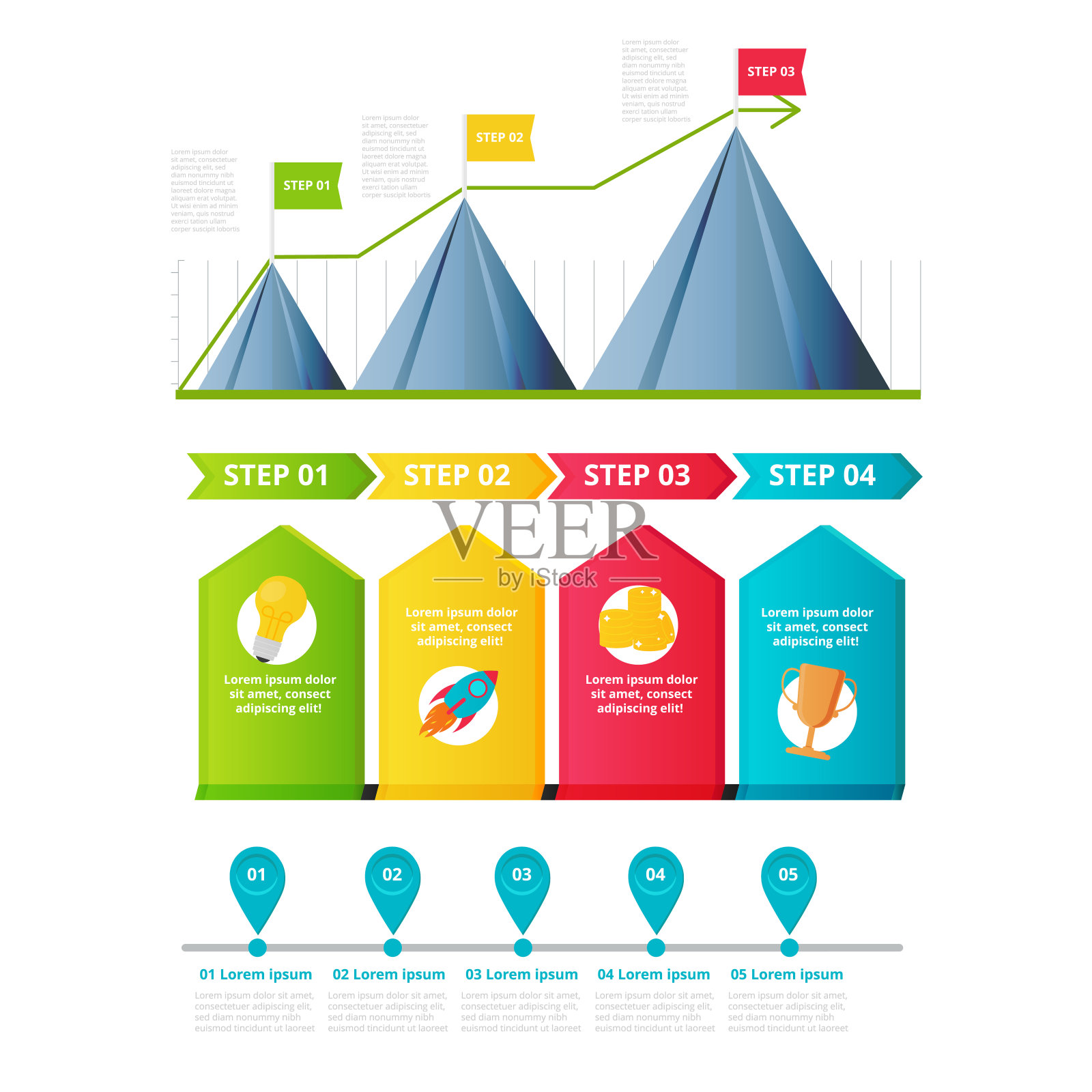 里程碑,时间表模板插画图片素材