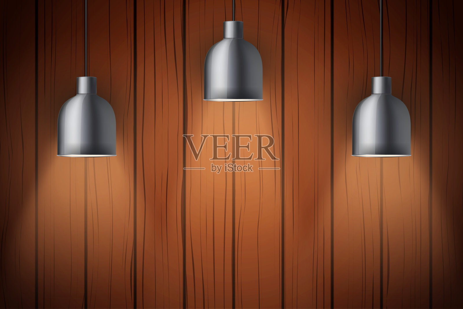 木墙和古董灯插画图片素材