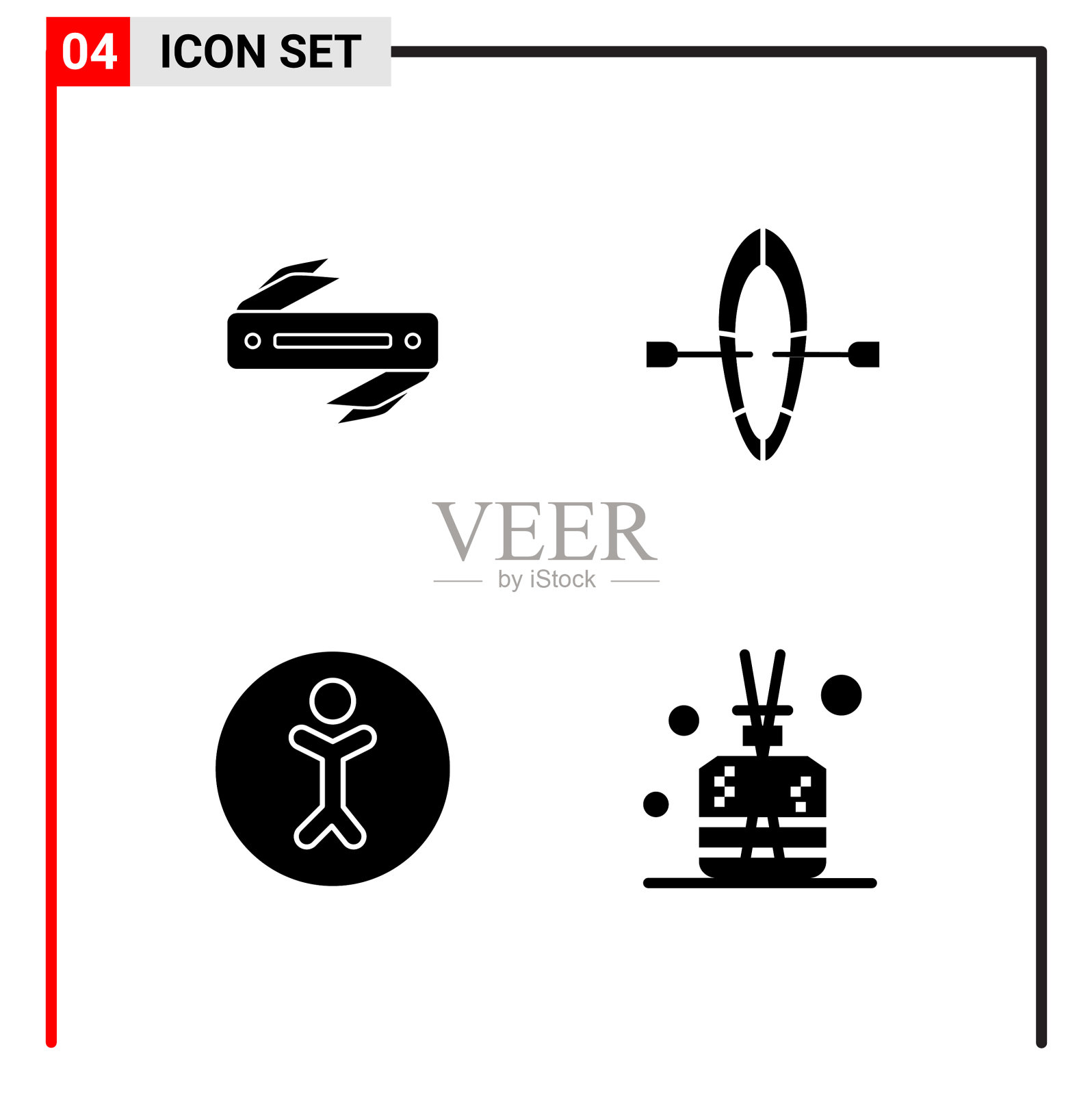 4个通用图标用于网站设计打印和图标素材