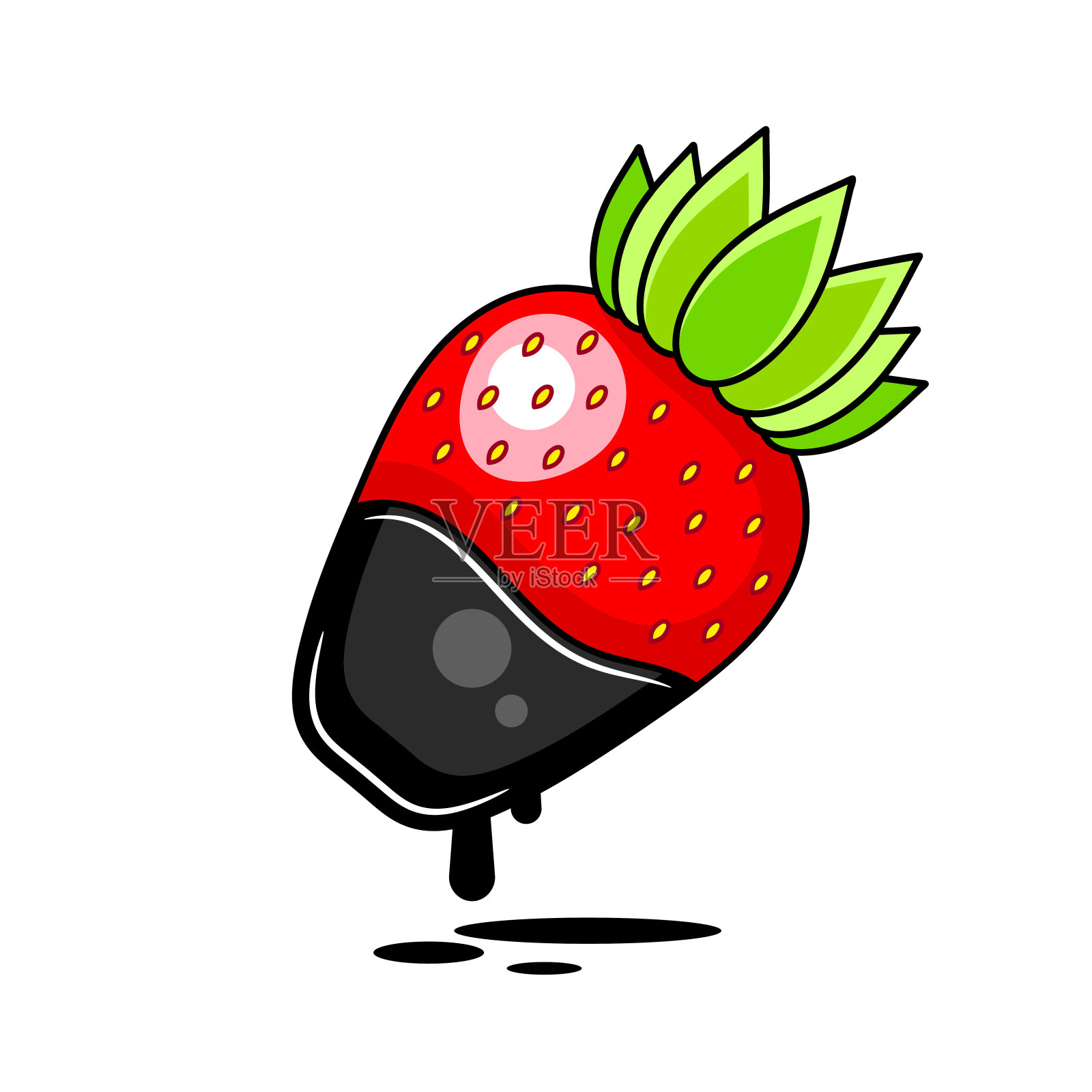 巧克力草莓-矢量插图适用于贺卡，插画图片素材