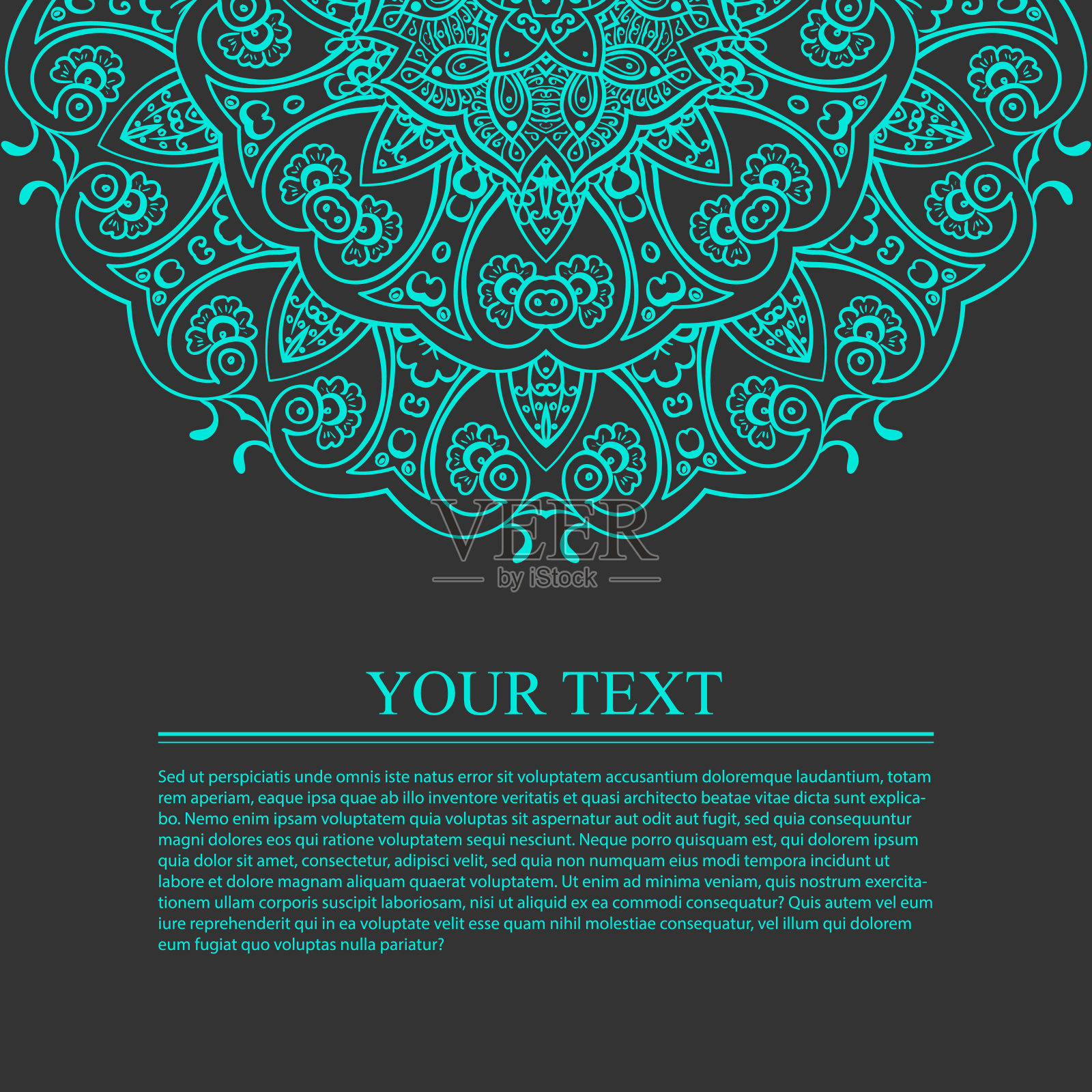 印度的老式圆形图案设计模板素材