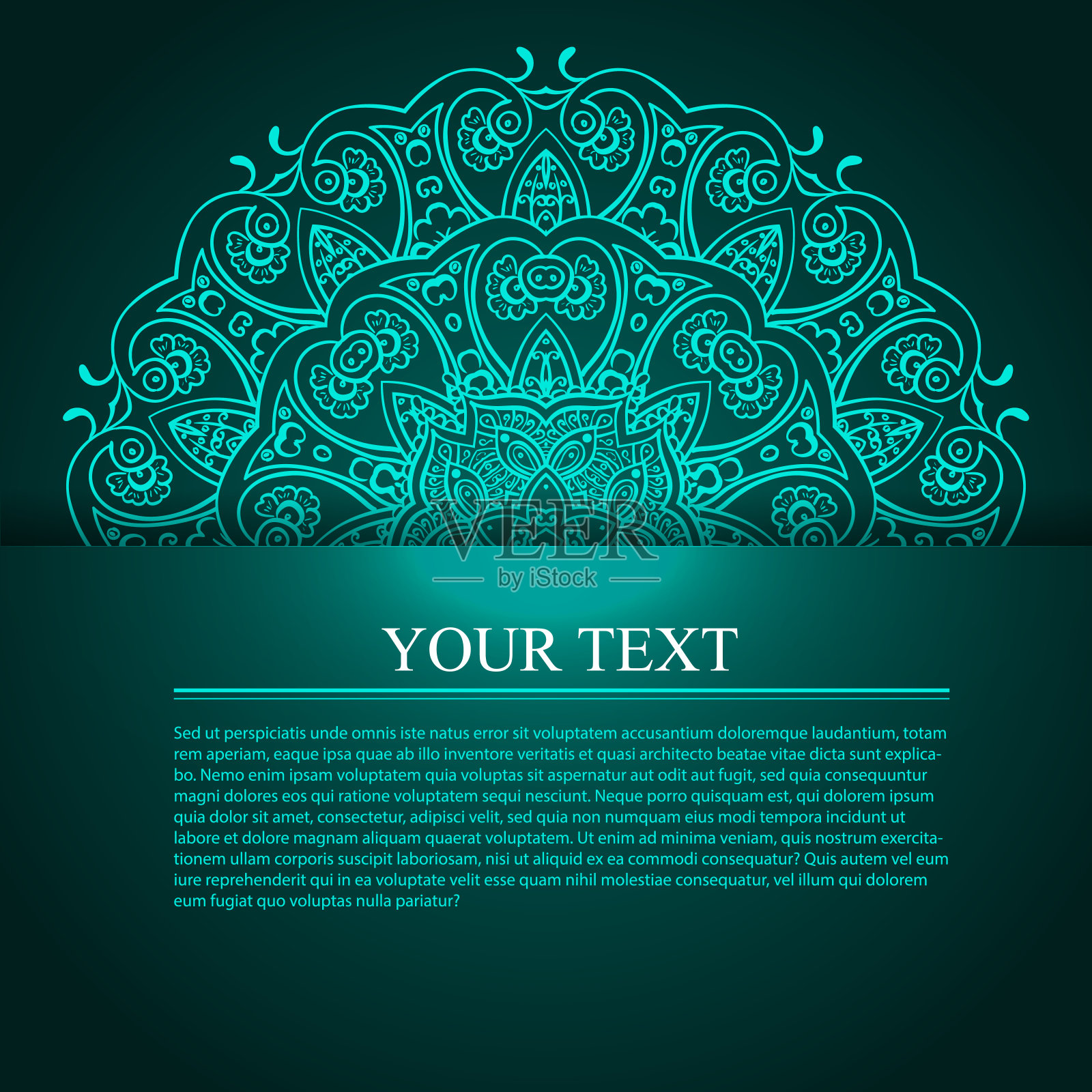 印度的老式圆形图案设计模板素材