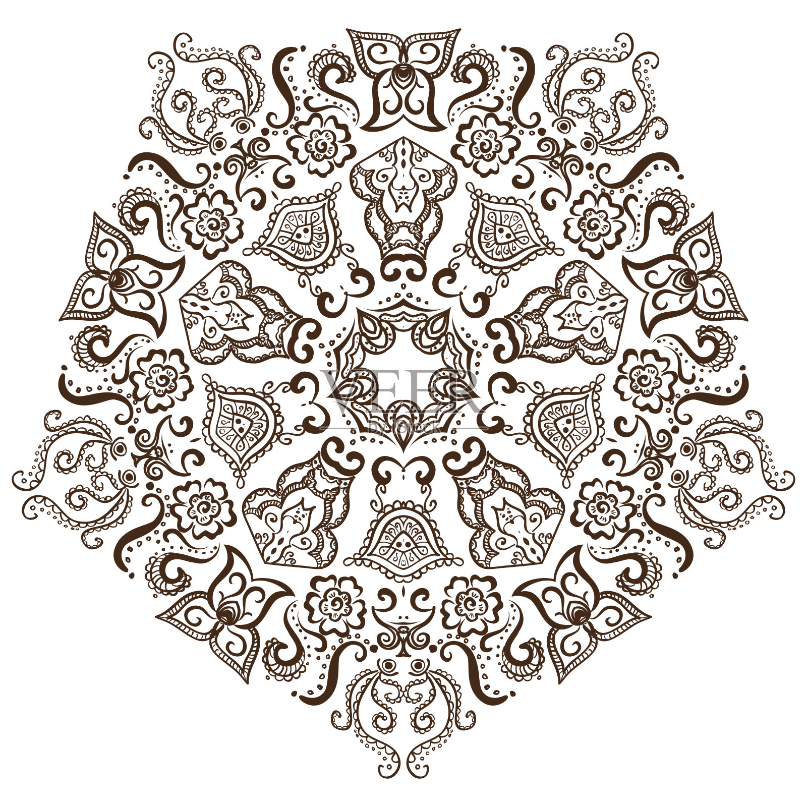 印度圆形图案插画图片素材