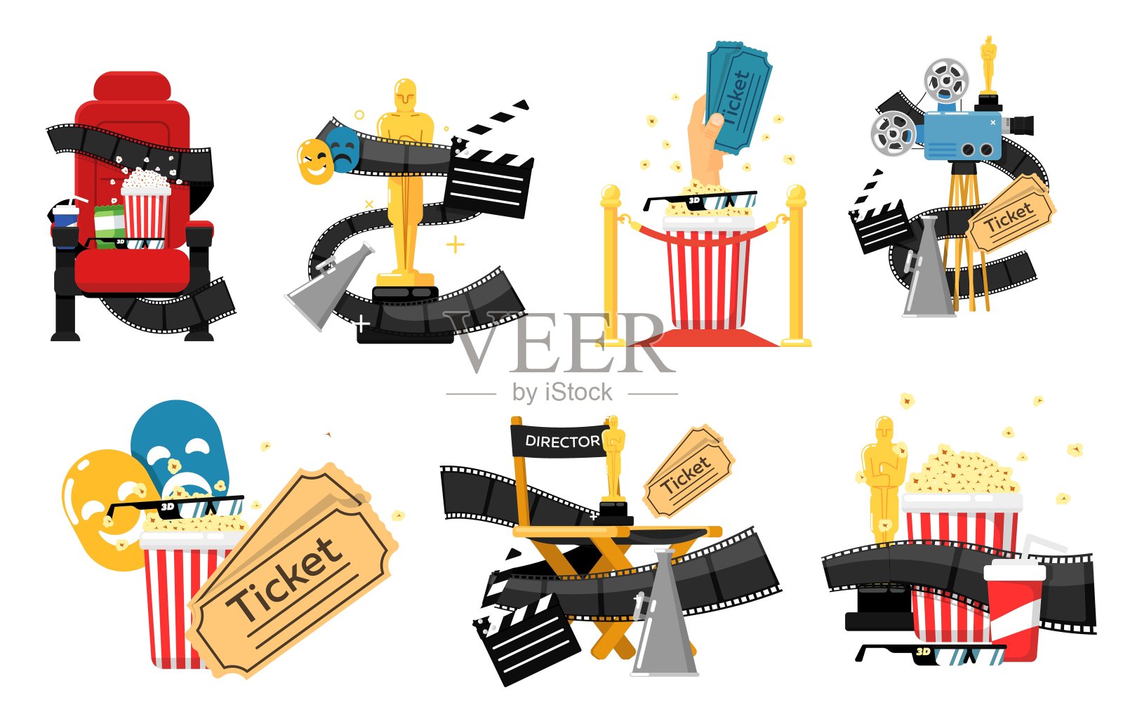 电影的标志。独立电影的标签设计模板素材