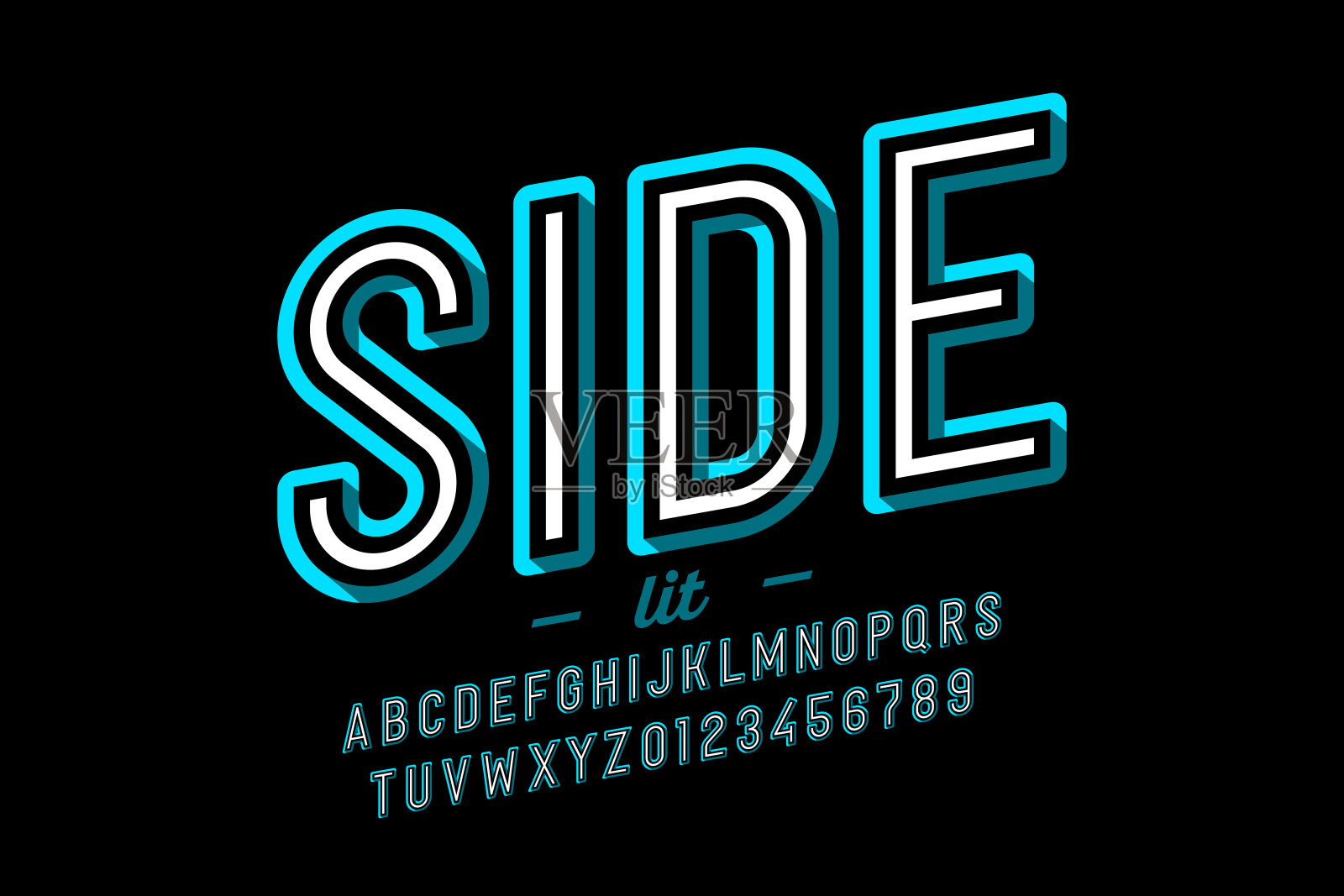 现代风格的字体插画图片素材