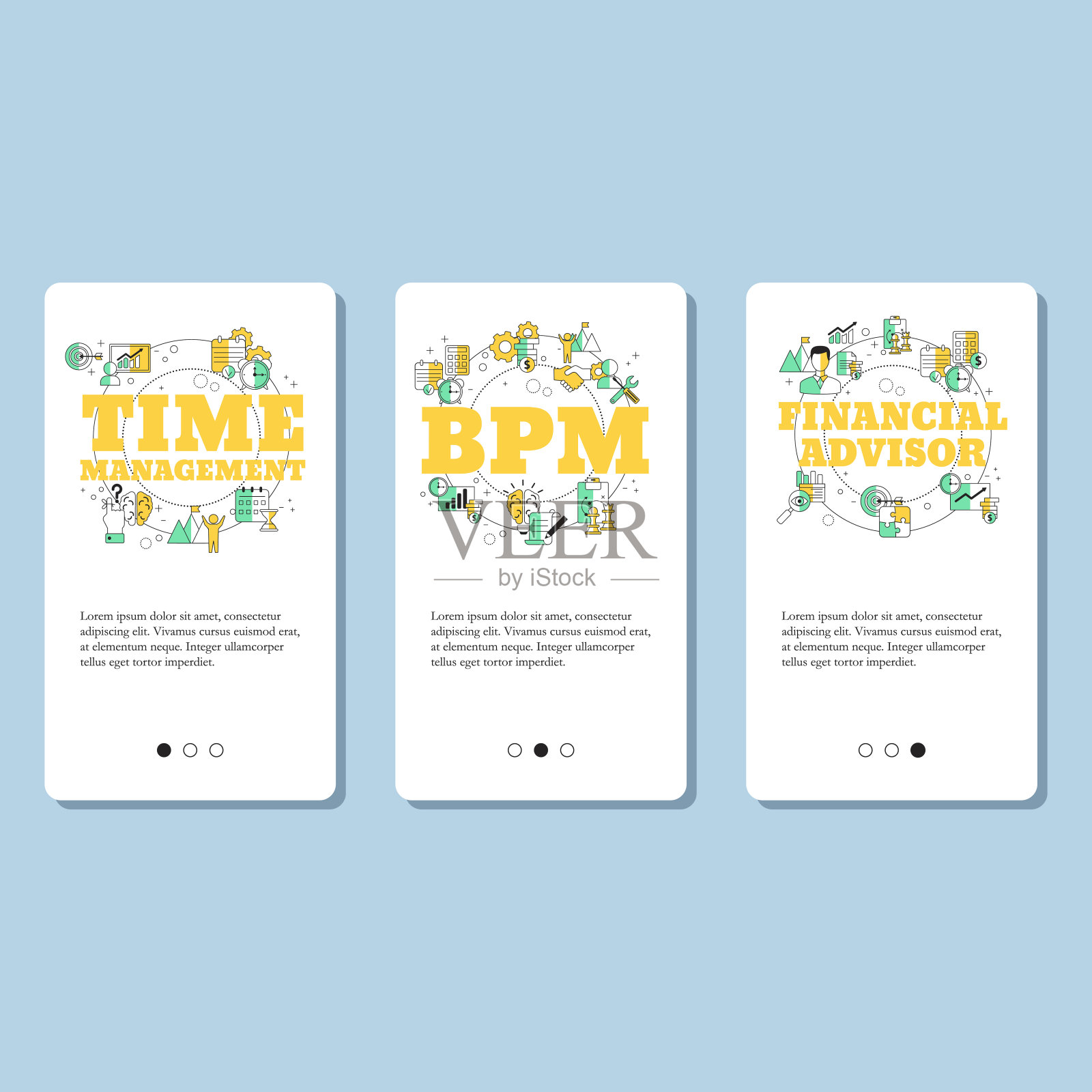 财务顾问，时间管理和业务流程管理插画图片素材