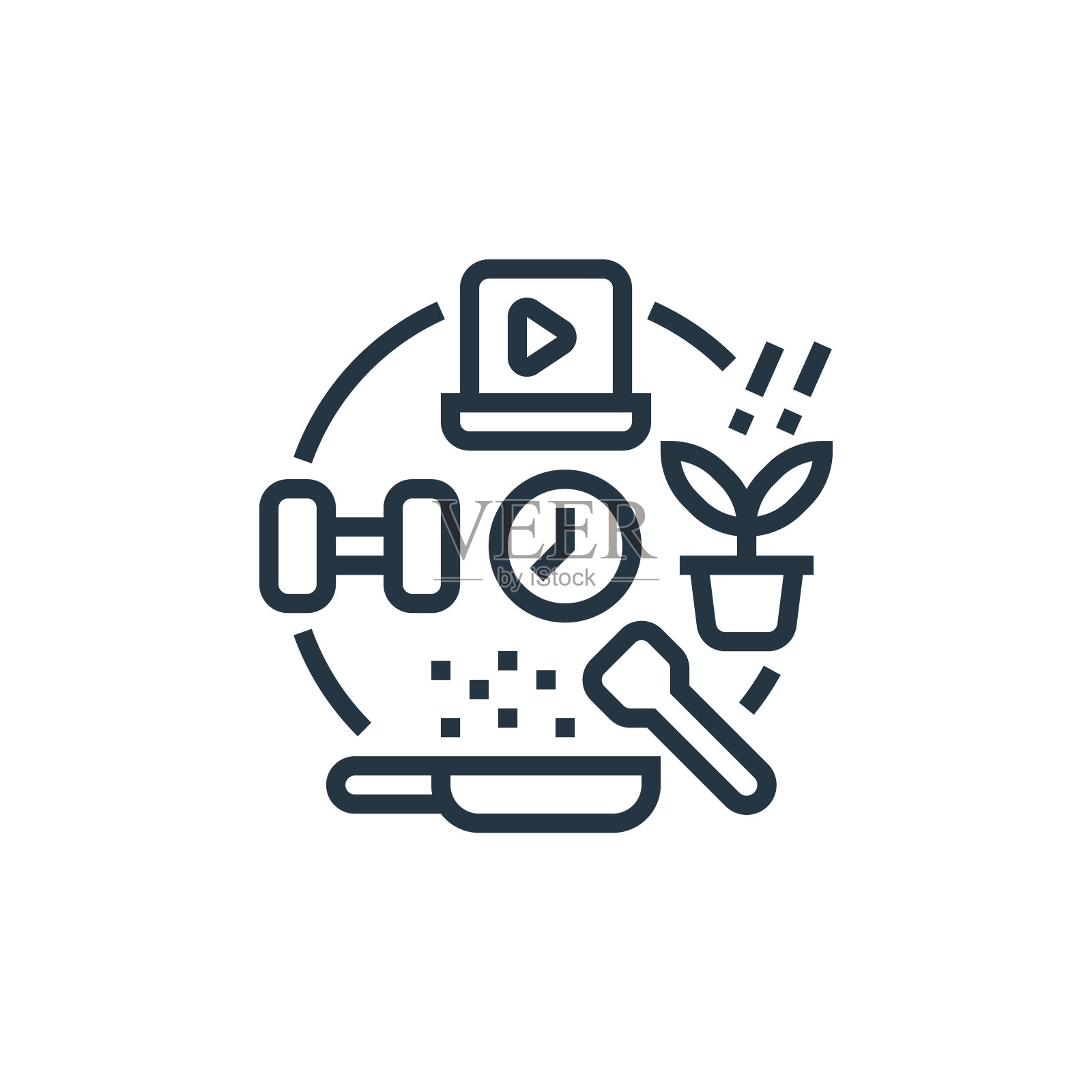 爱好矢量图标。爱好可编辑的中风。爱好线性符号使用于网络和移动应用程序，标志，印刷媒体。细线说明。矢量孤立轮廓绘制。图标素材