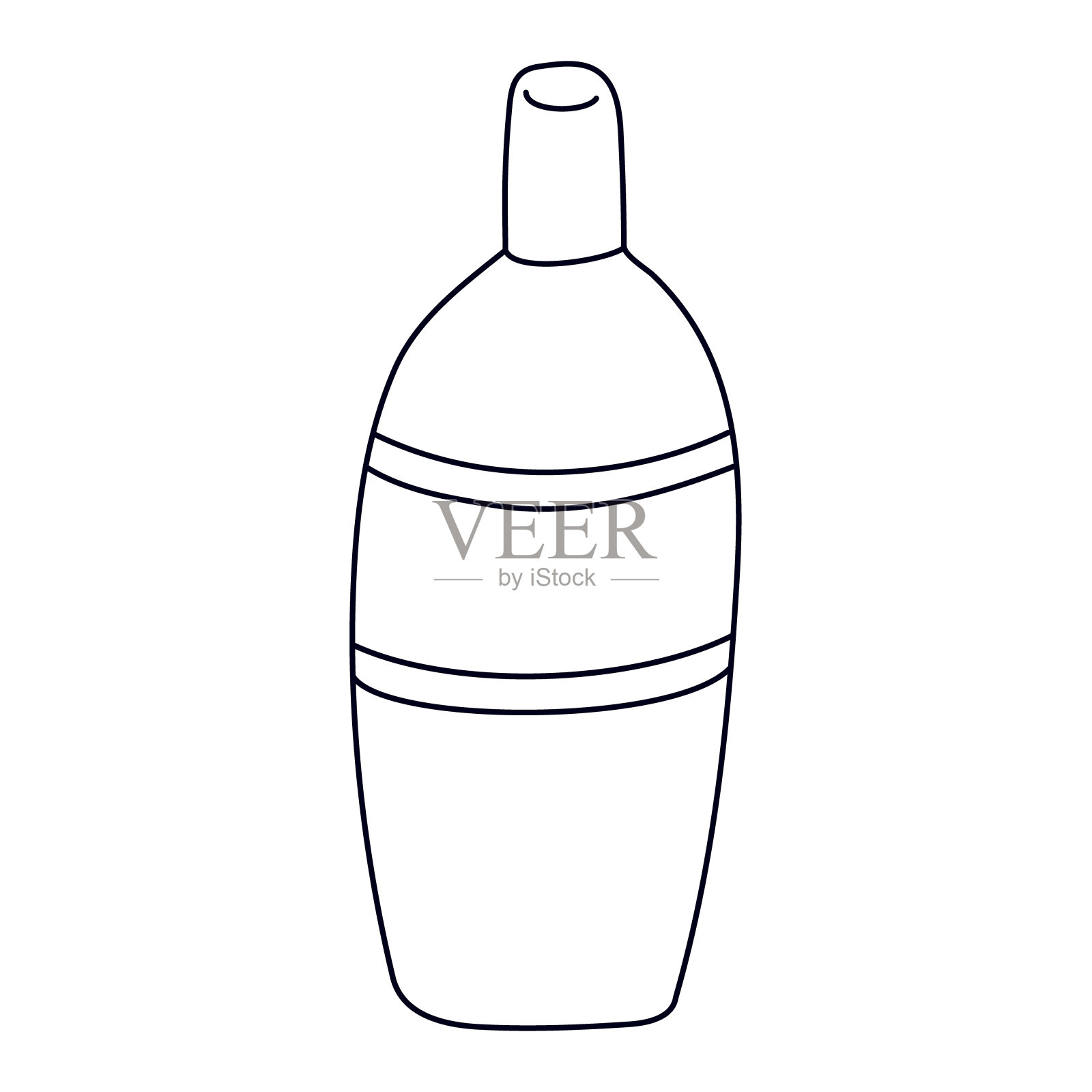 化妆品瓶涂鸦。插画图片素材