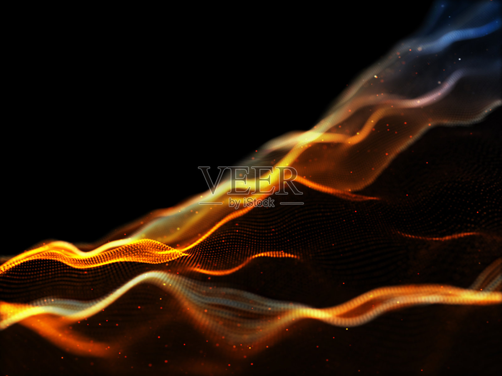 三维现代颗粒流背景与网络点照片摄影图片