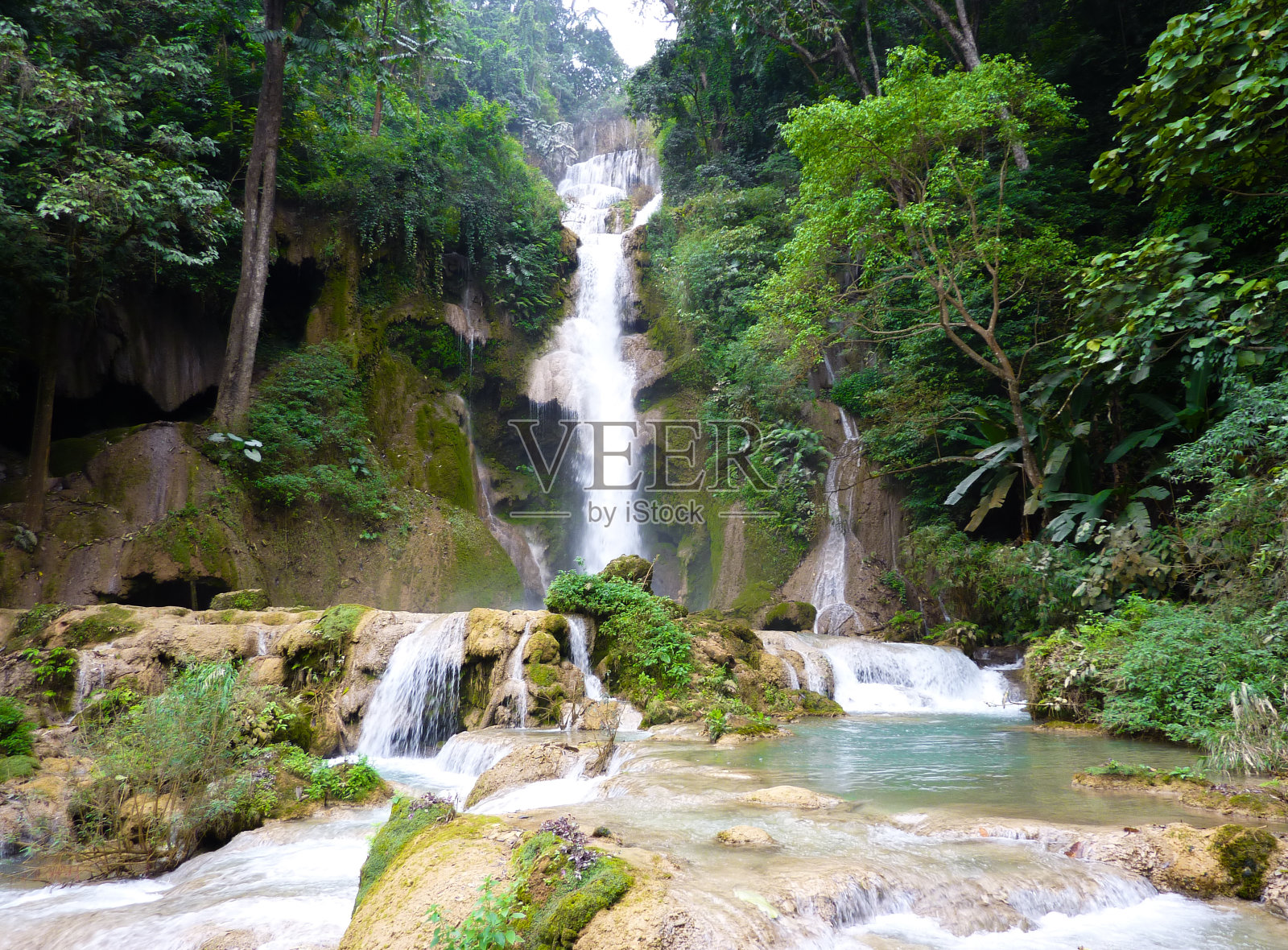 库恩四瀑布照片摄影图片