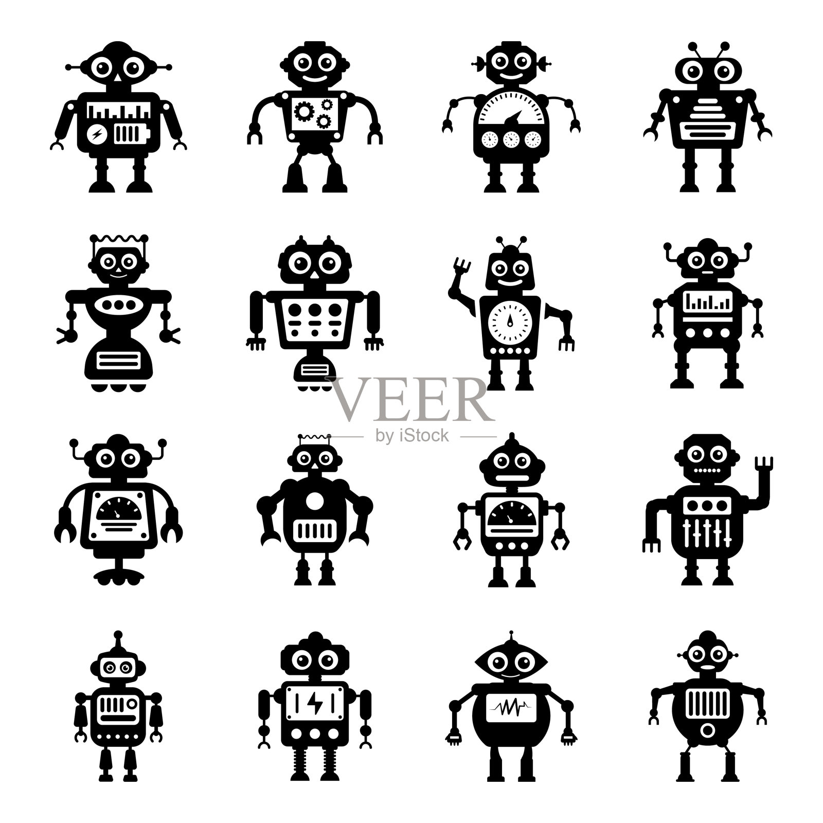 人形技术字形图标包插画图片素材