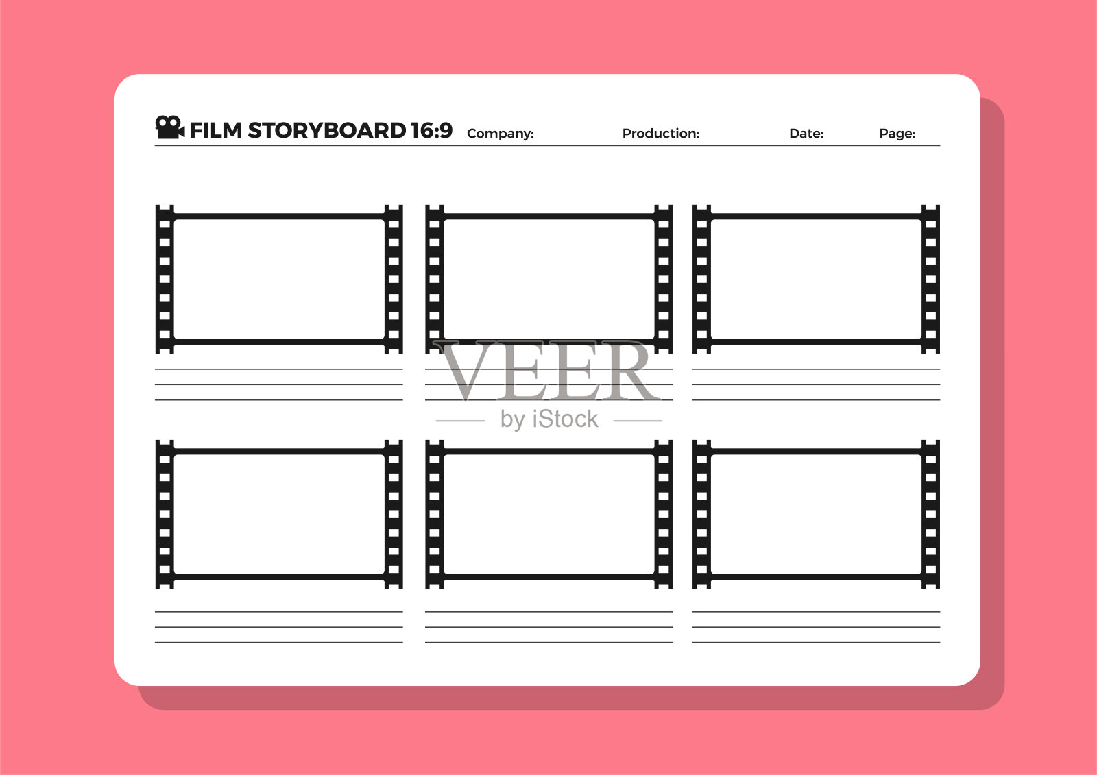故事板电影视频模板的电影创作插画图片素材